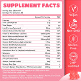 Flyrocer Iron Gummies nutritional information on the label