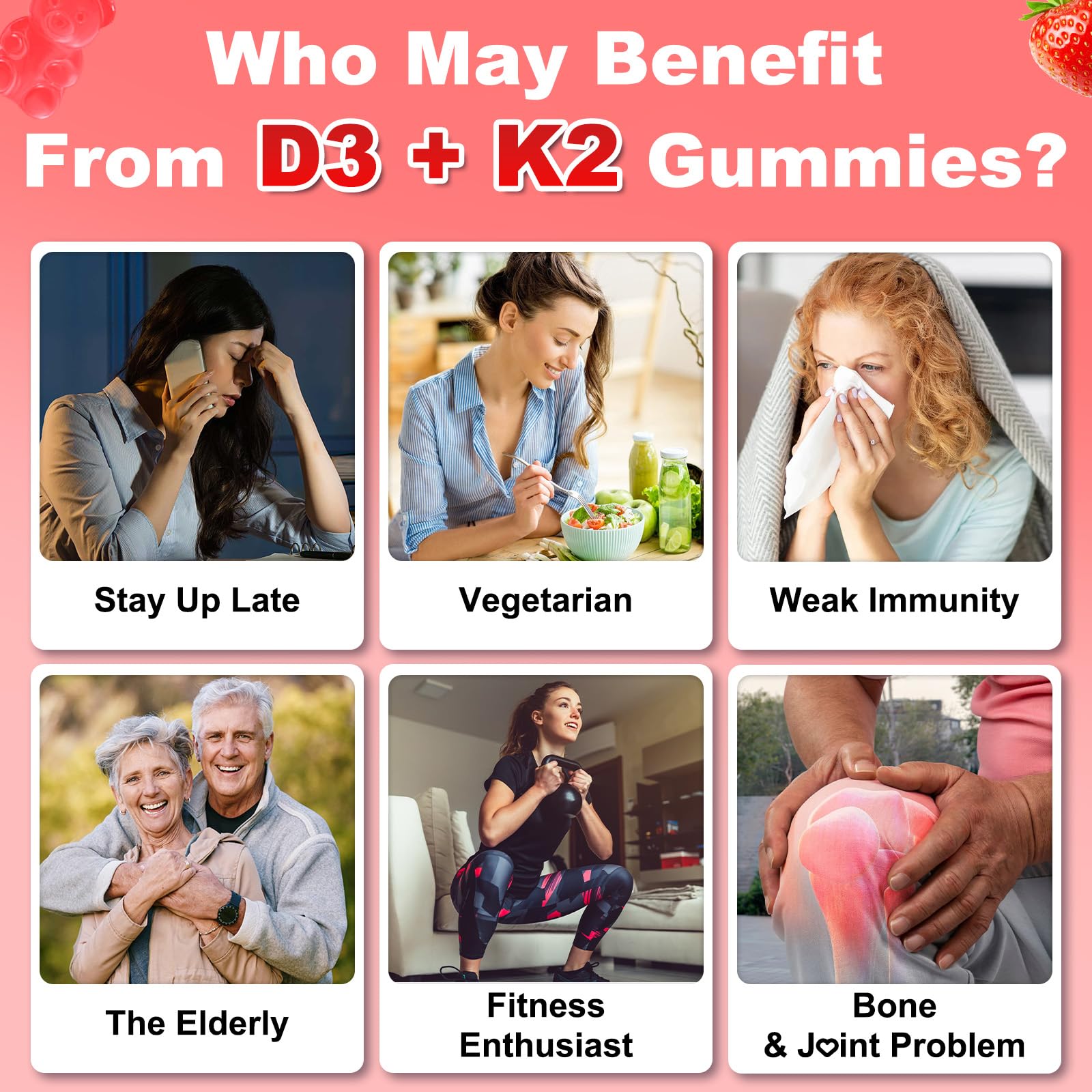 Flyrocer Vitamin D3 & K2 Gummies packaging details