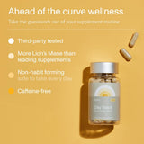 FOCL Day Lions Mane Mushroom Supplement packaging close-up