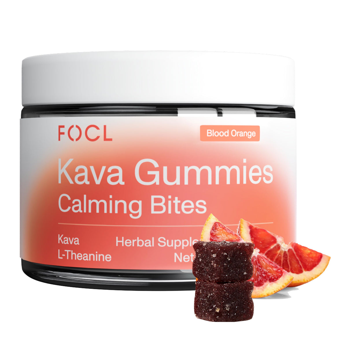 FOCL Kava Gummies Blood Orange flavour front view