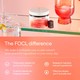 FOCL Kava Gummies displayed on a wooden table