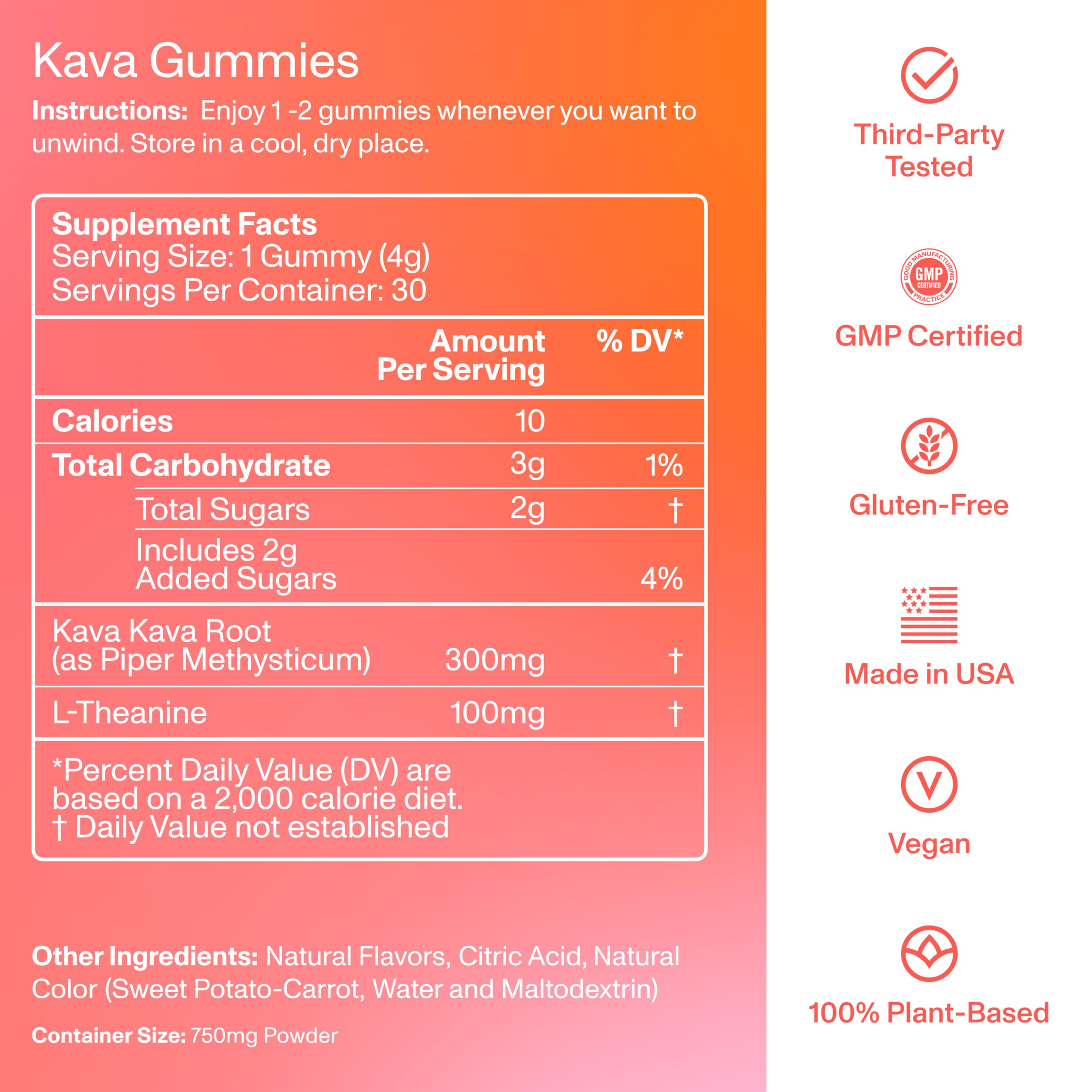 FOCL Kava Kava Gummies side view of the packaging