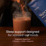 FOCL Night Magnesium Sleep Drink Mix Salted Chocolate ingredients close-up