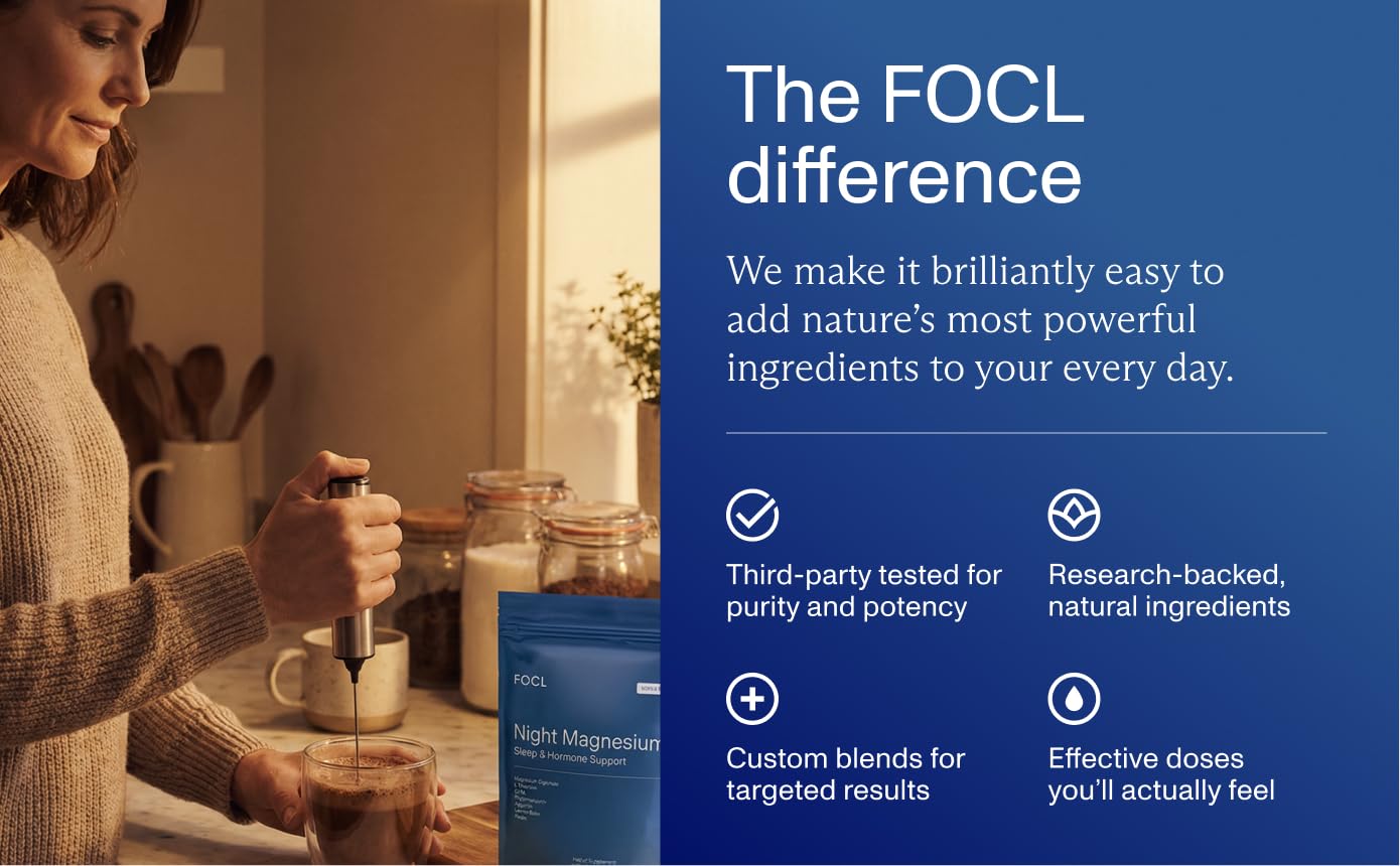 FOCL Night Magnesium Sleep Drink Mix Salted Chocolate nutritional information
