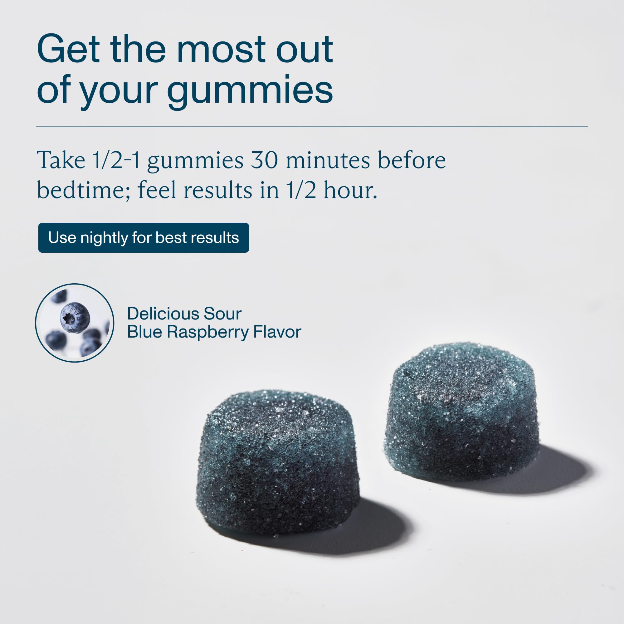 FOCL Sleep Gummies 150g in a bowl for serving suggestion