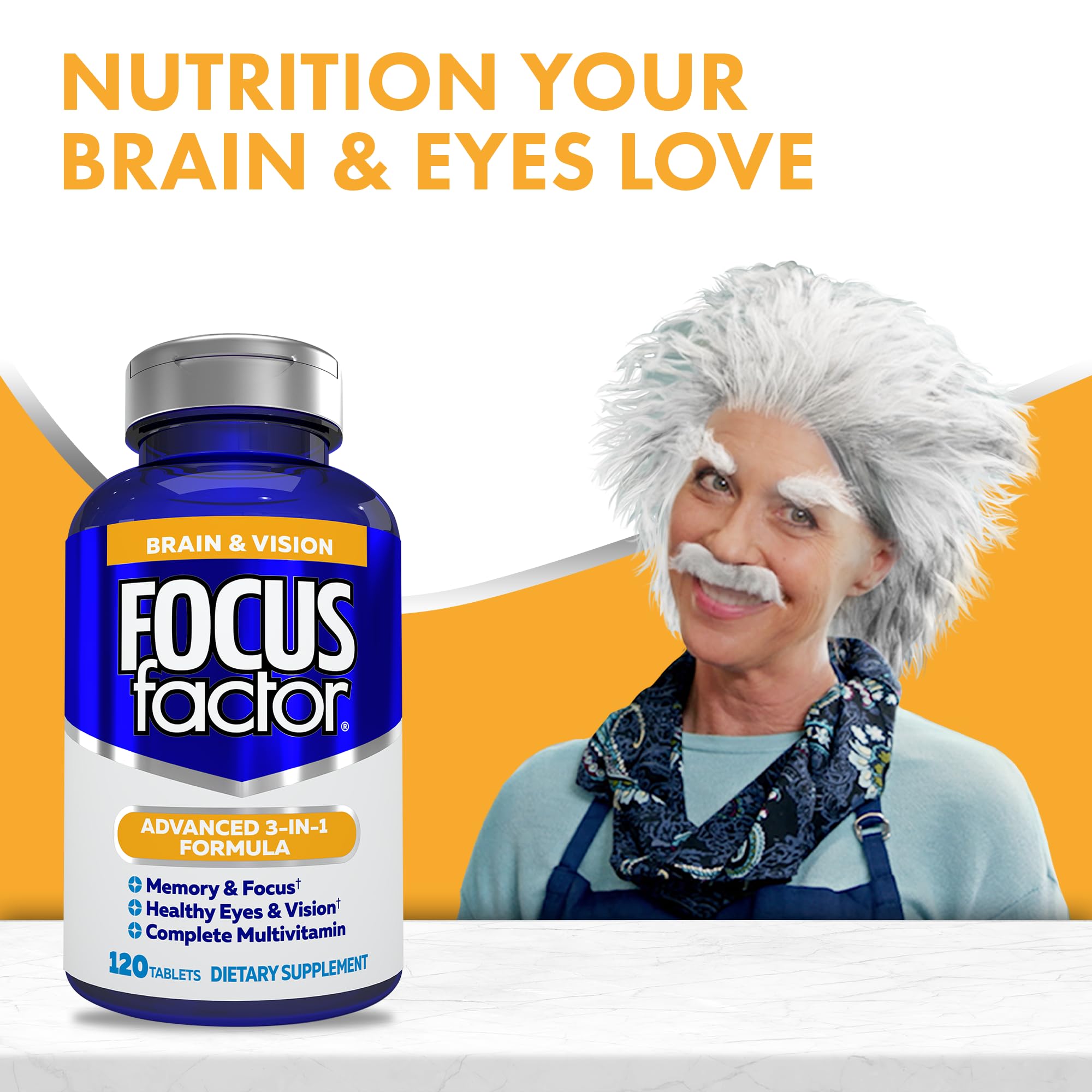 Focus Factor Brain and Vision Supplement 191g side view