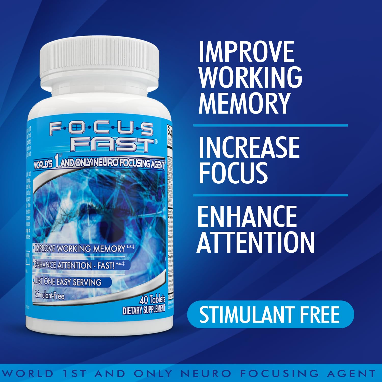 Focus Fast Blended Vitamin & Mineral Supplement side view