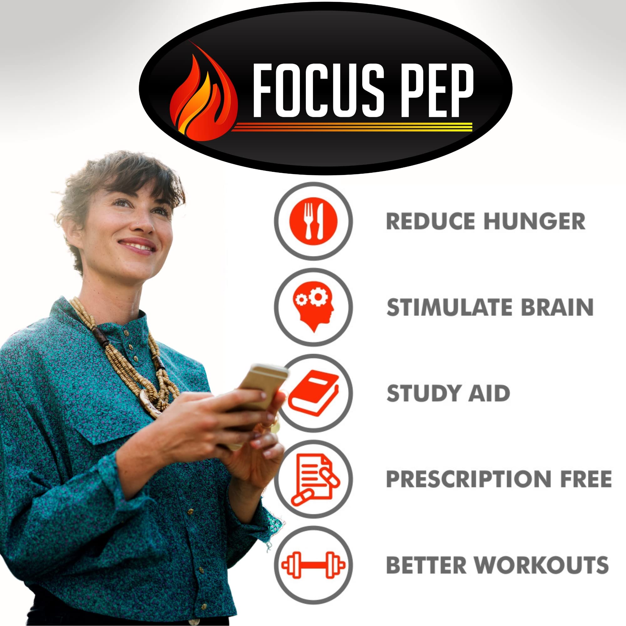 Focus Pep Blended Vitamin & Mineral Supplement bottle side view