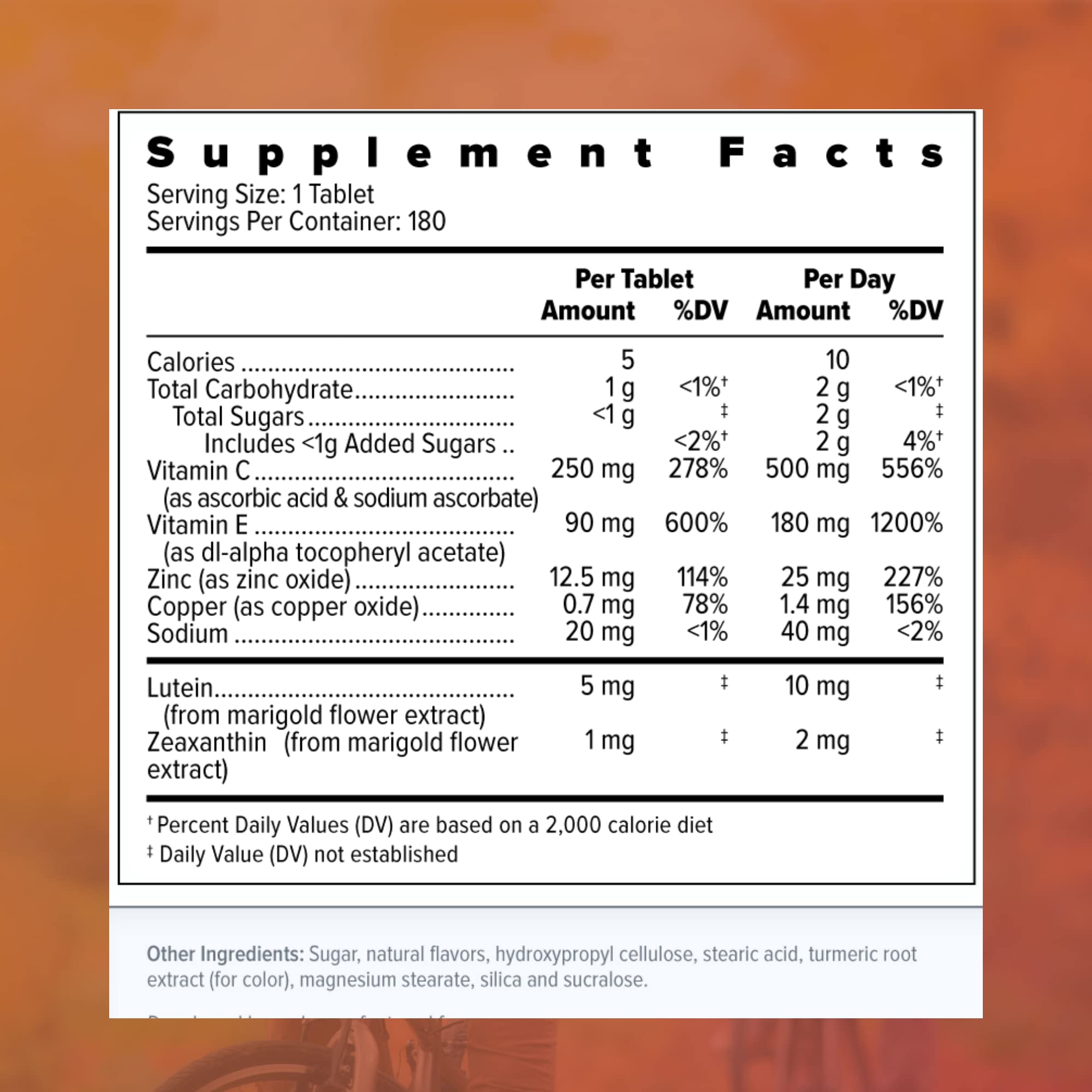 Focus Vision Supplements Chewable AREDS2 Eye Health Formula tablet close-up