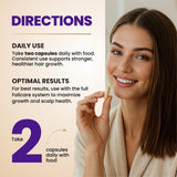 FOLICARE Biotin Supplement with glass of water