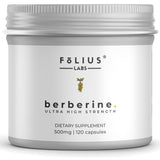 FOLIUS LABS Berberine HCL 500mg supplement front view
