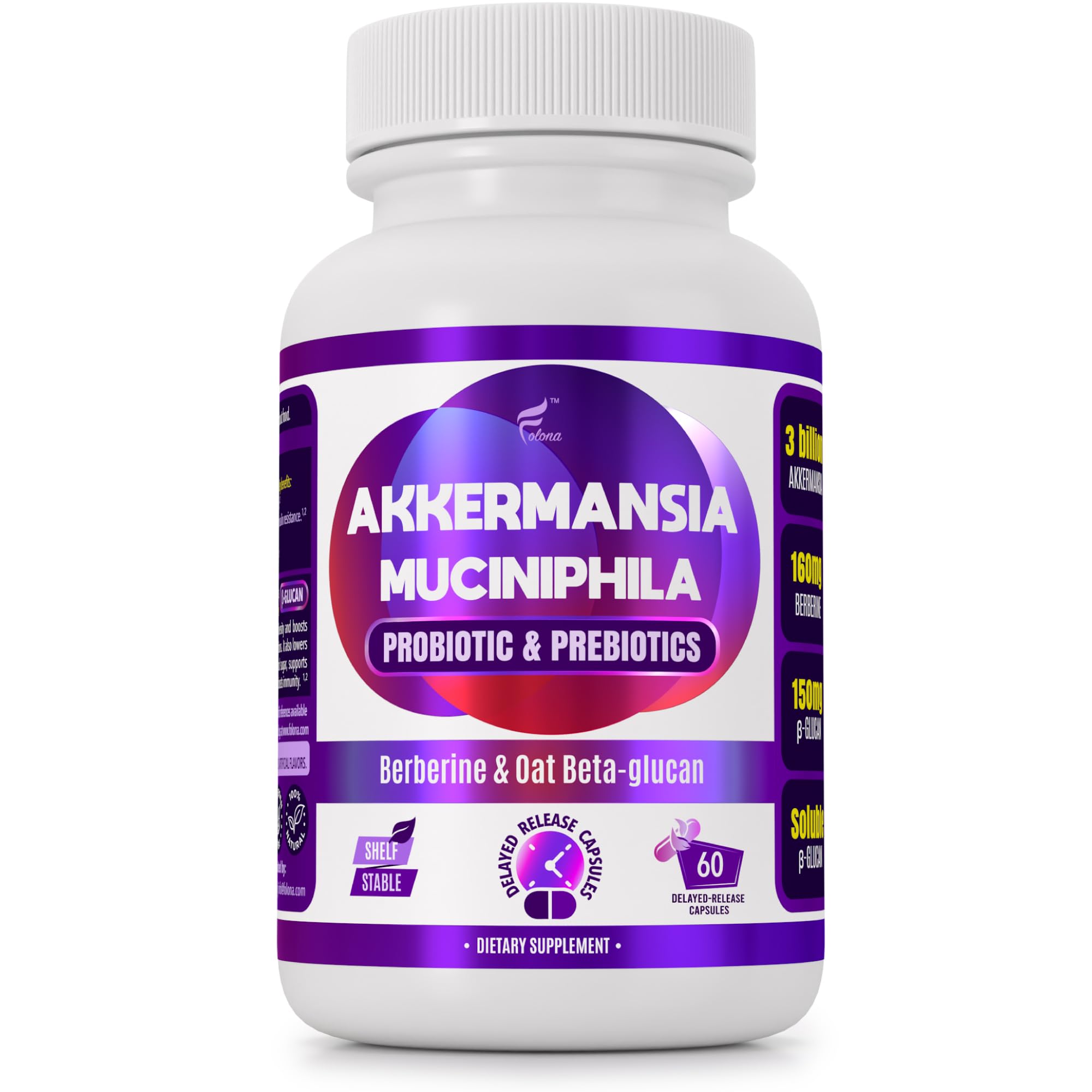 FOLONA Akkermansia Muciniphila Synbiotic Supplement front view