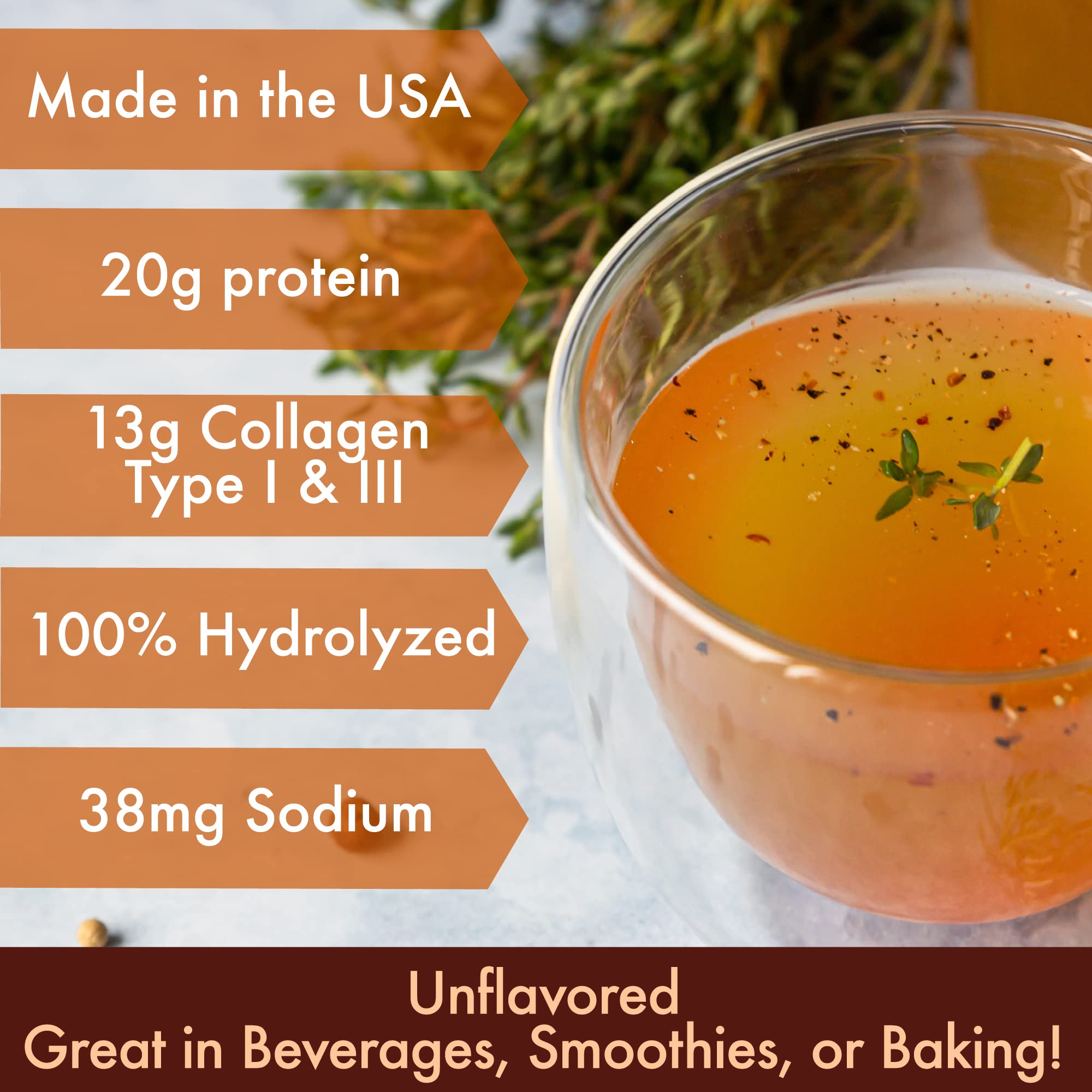 FOLONA Bone Broth Protein Powder 454g lifestyle shot