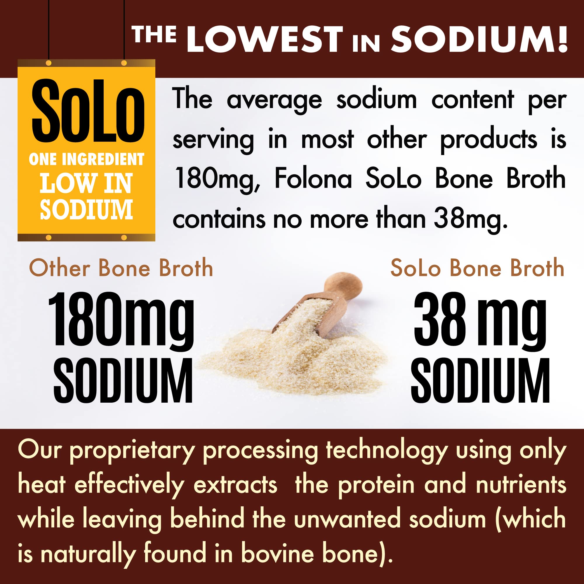FOLONA Bone Broth Protein Powder 454g mixed in water