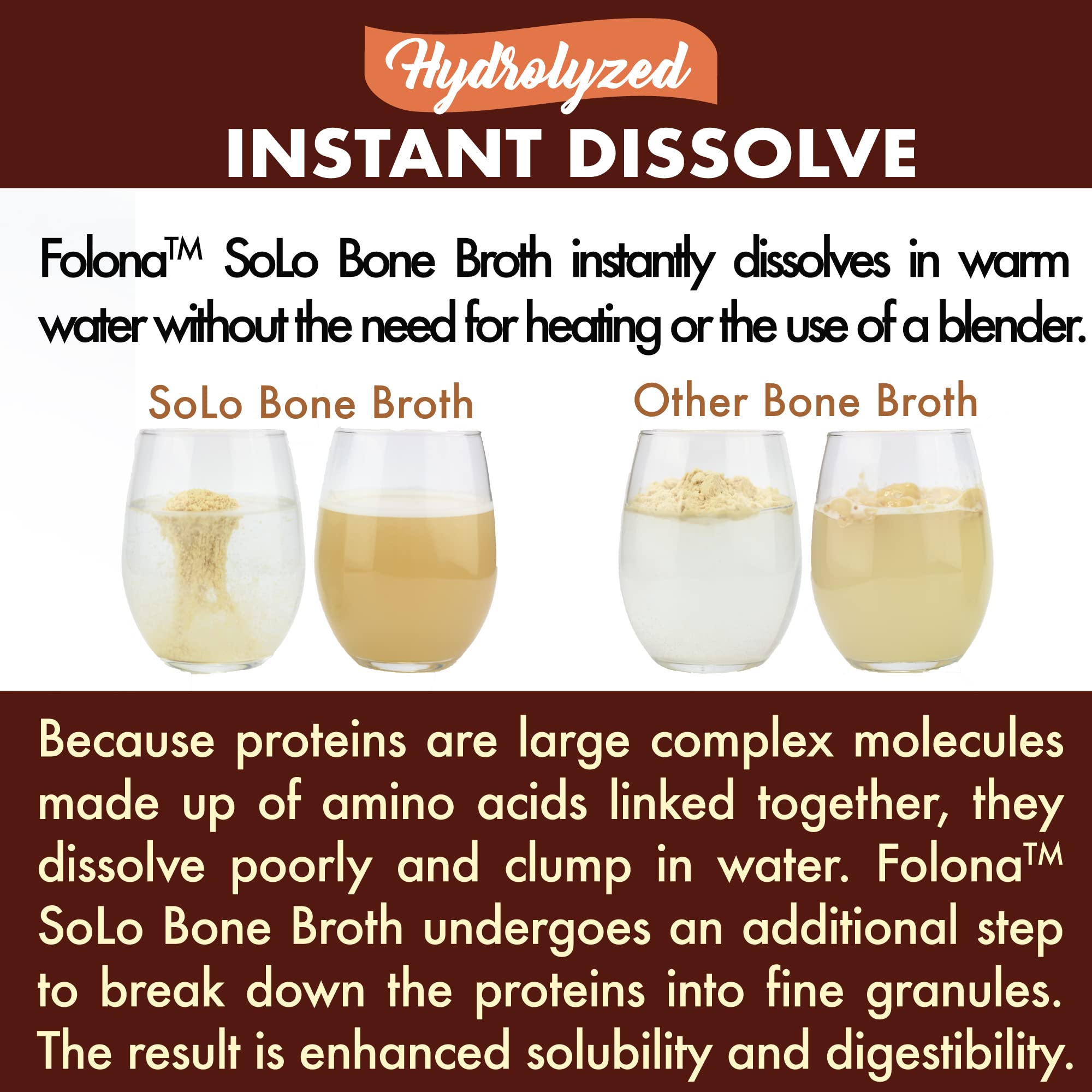 FOLONA Bone Broth Protein Powder 454g nutritional information