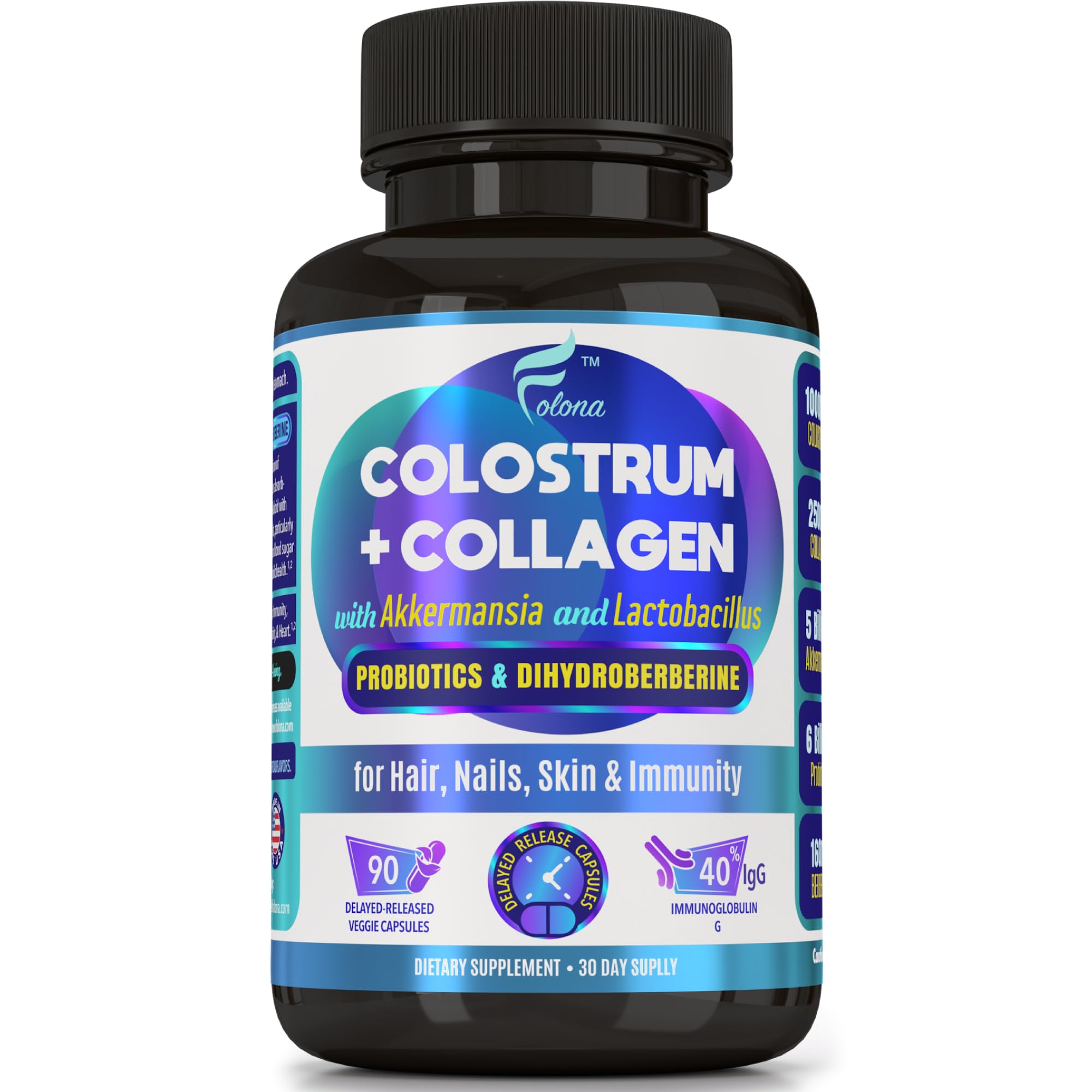 FOLONA Collagen Supplement 60 Capsules front view