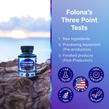 FOLONA Collagen Supplement capsules displayed with a glass of water