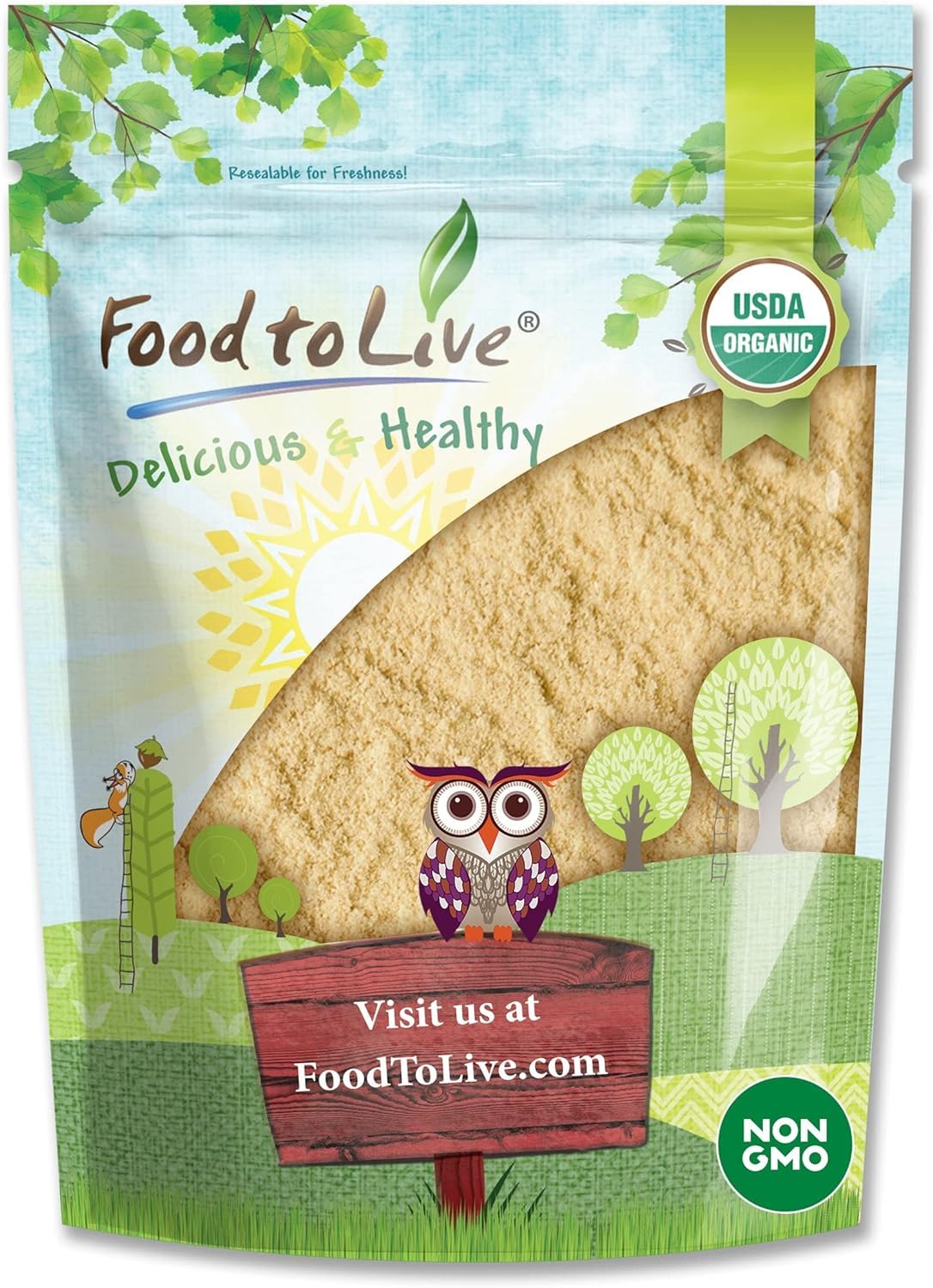 Food to Live Organic Lion’s Mane Mushroom Powder 472g front view