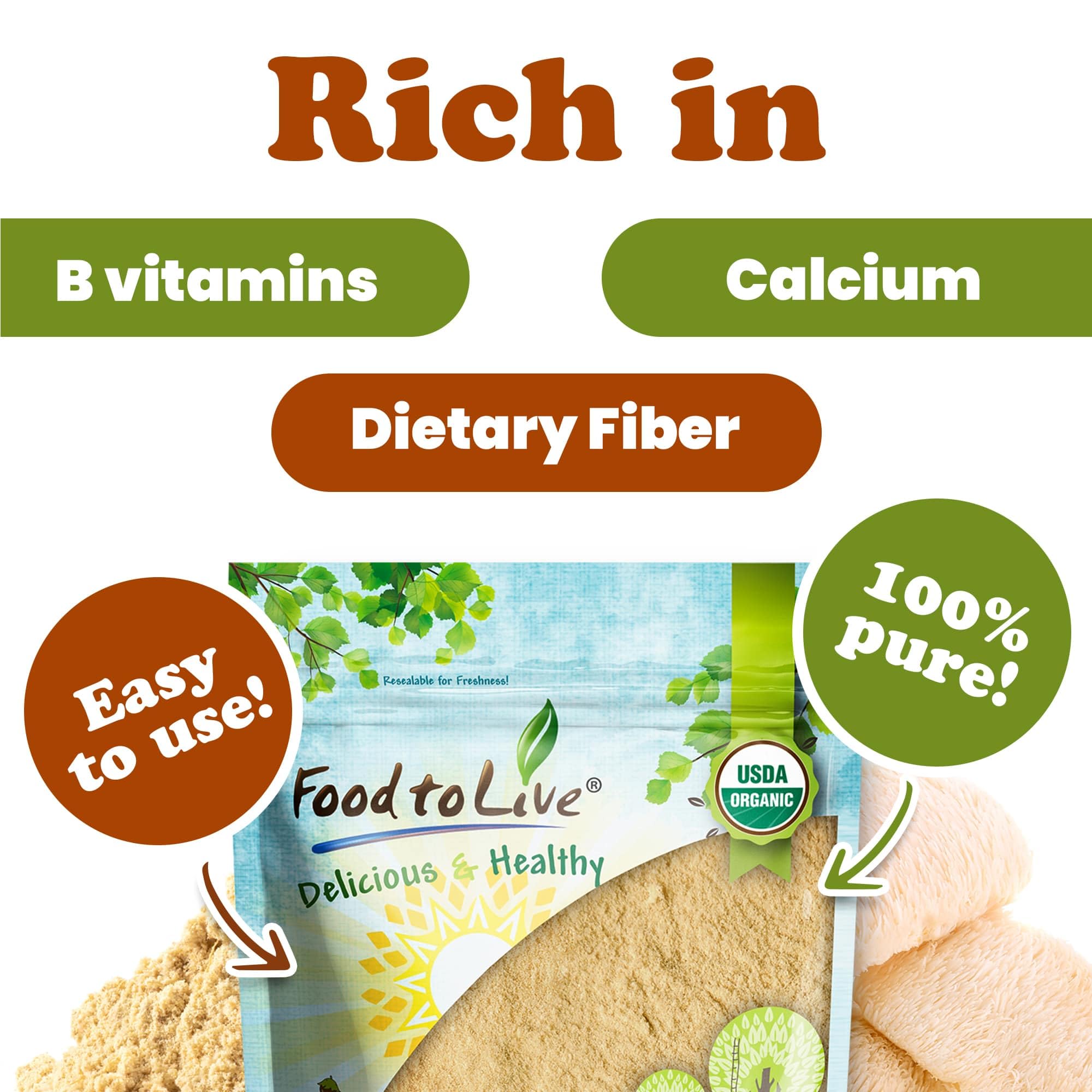 Food to Live Organic Lion’s Mane Mushroom Powder in a smoothie