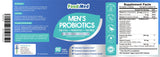 FoodiMed Probiotics for Men bottle with a measuring spoon