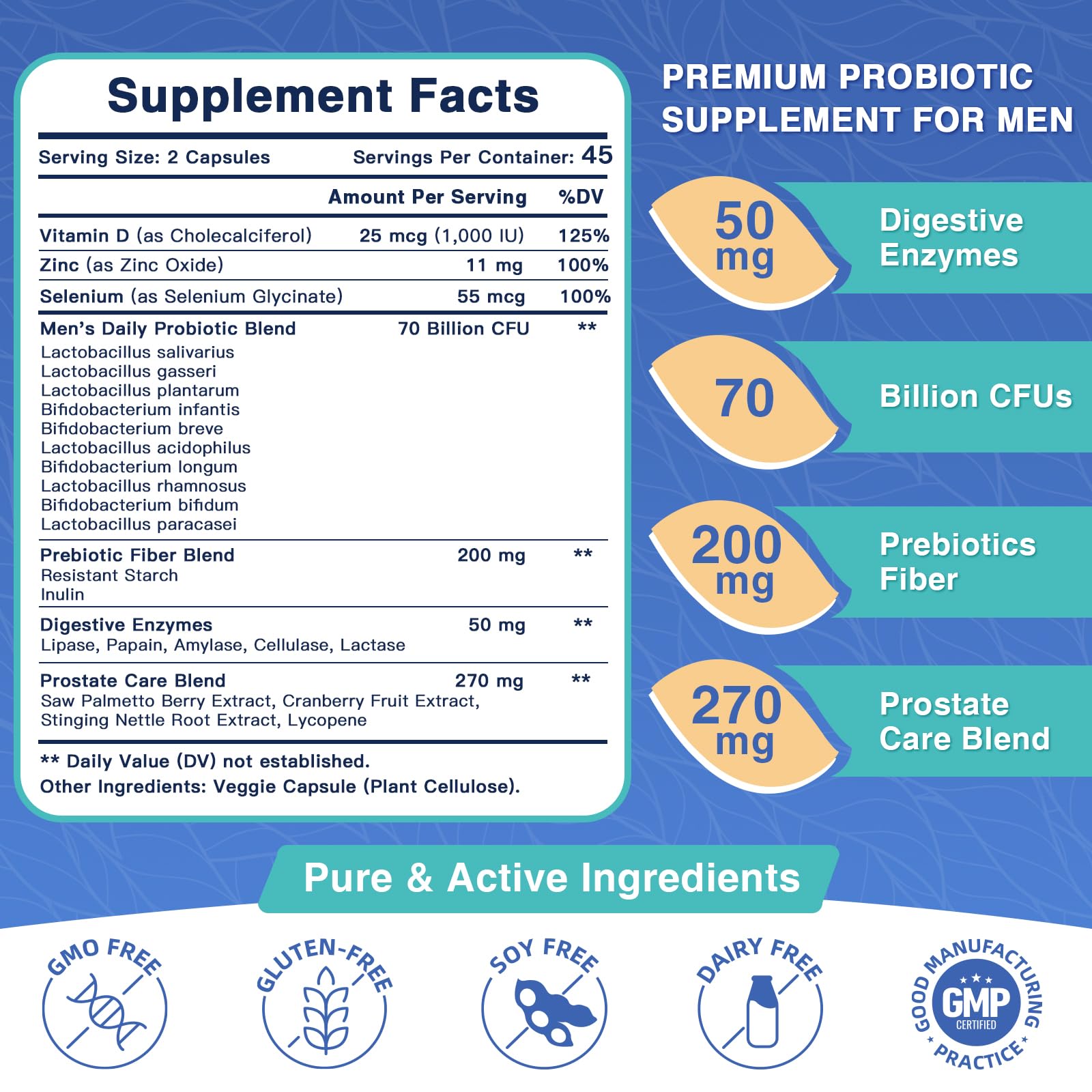 FoodiMed Probiotics for Men capsules in a hand