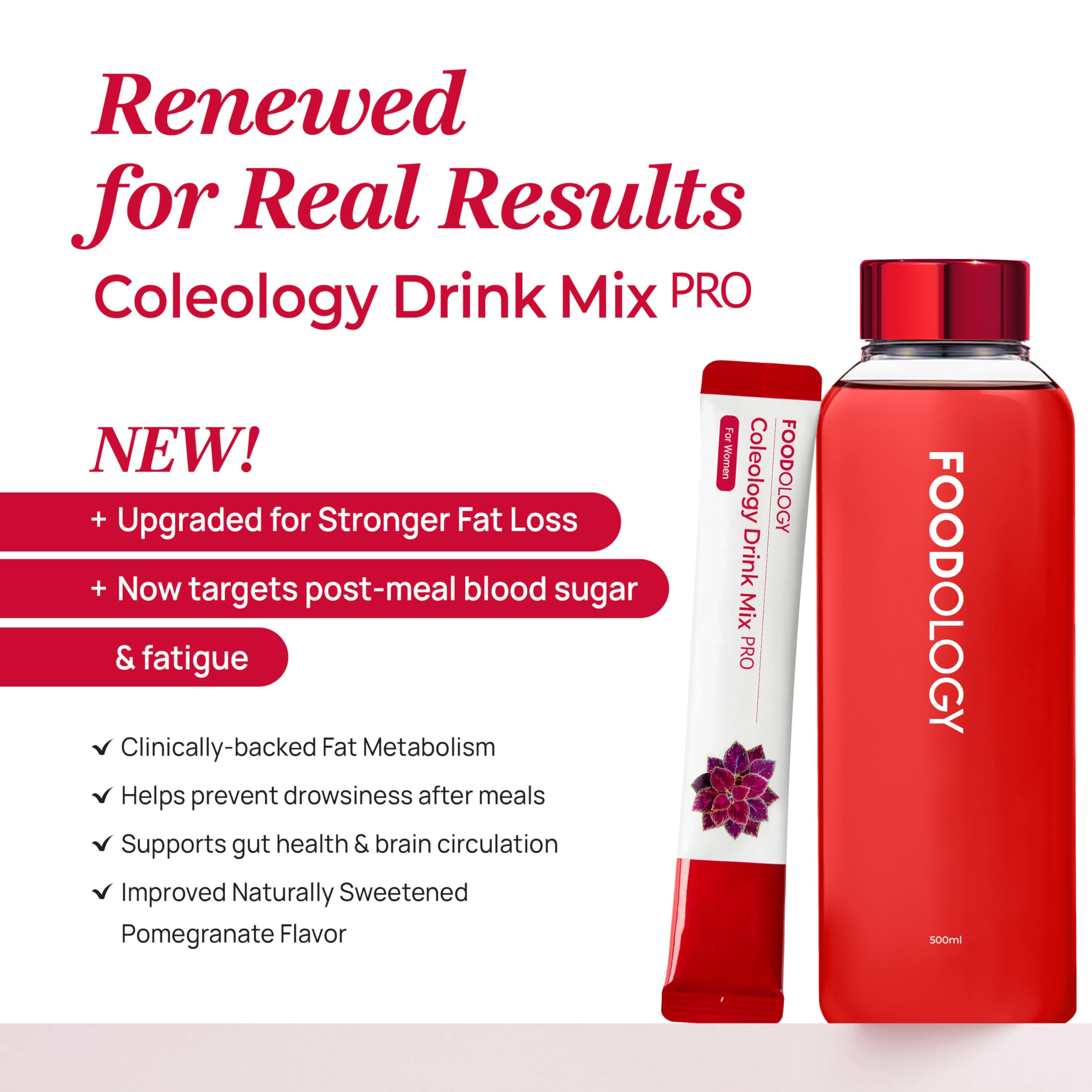 FOODOLOGY Coleology Drink Mix PRO mixed in a bottle of water