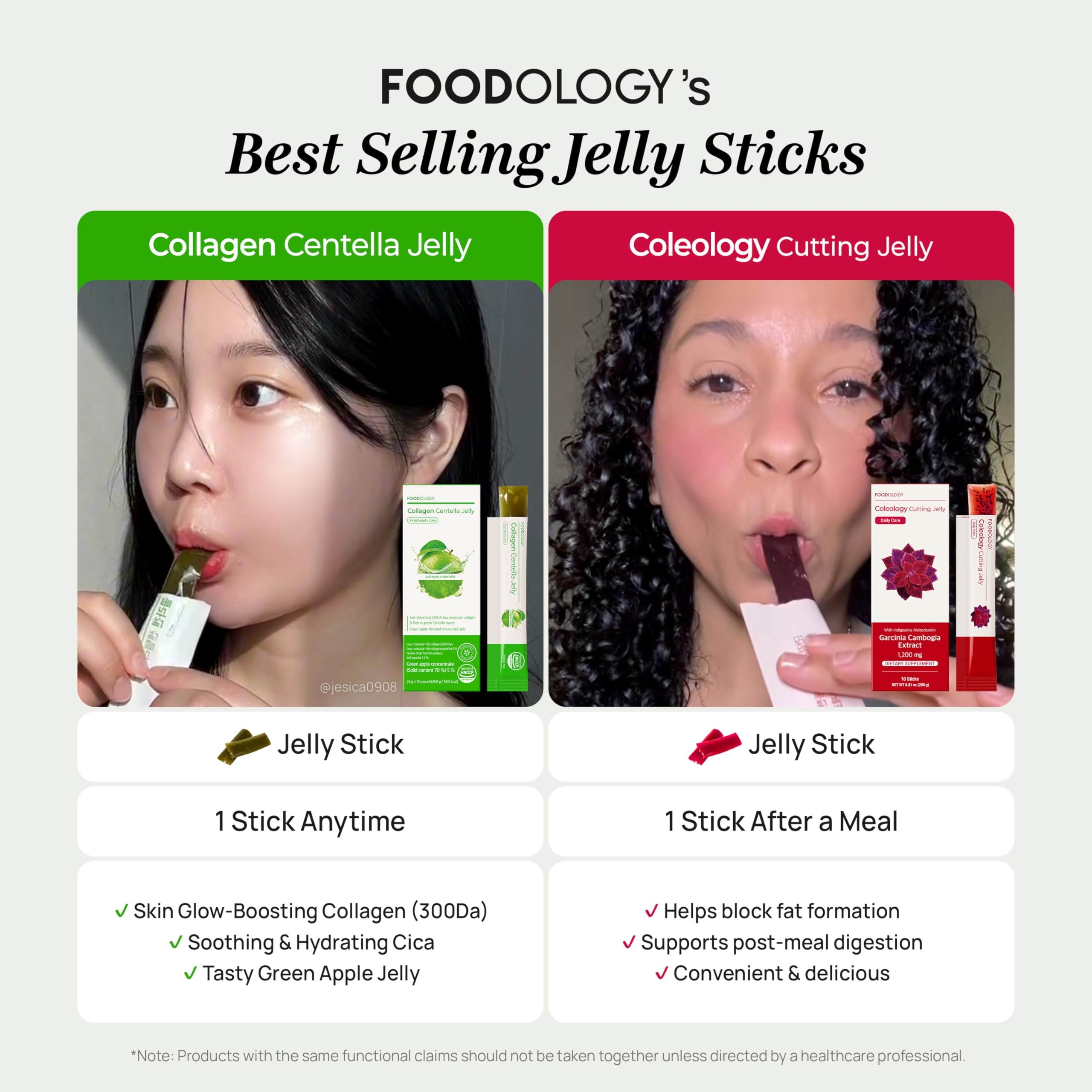 FOODOLOGY Collagen Peptides Green Apple Jelly in hand