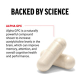 Force Factor Alpha GPC 300mg supplement bottle side view
