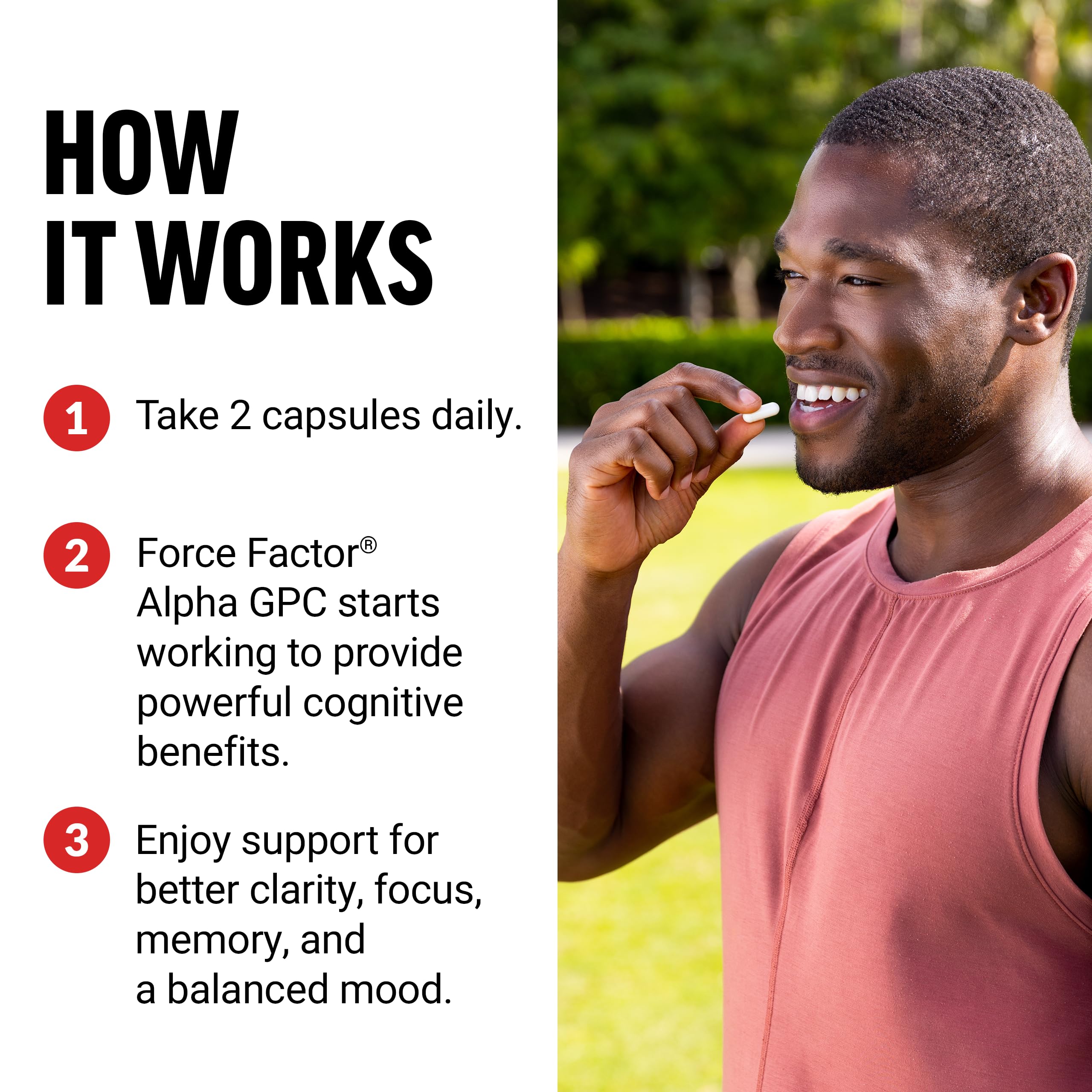 Force Factor Alpha GPC 300mg supplement capsules close-up