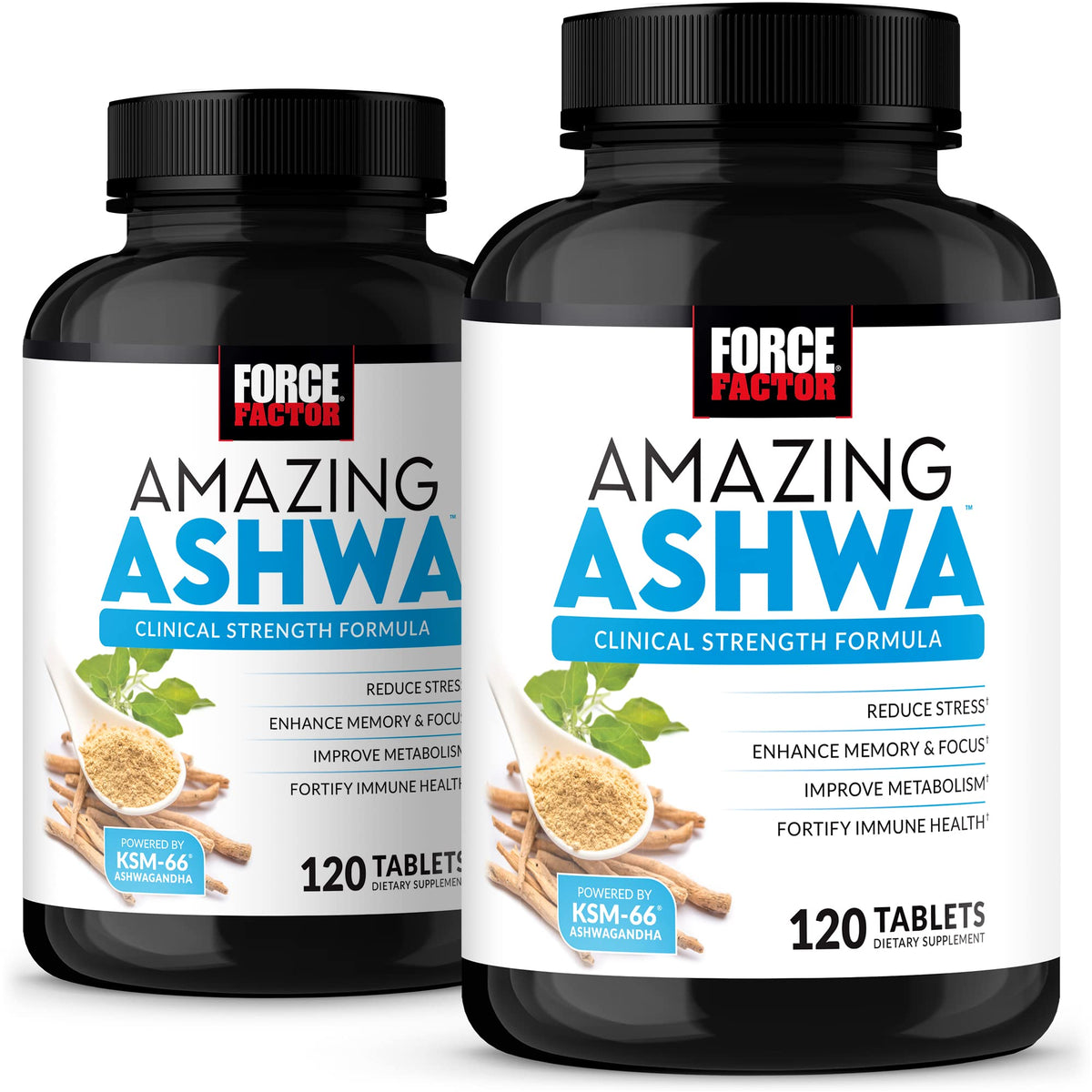Force Factor Amazing Ashwa 30 Tablets front view