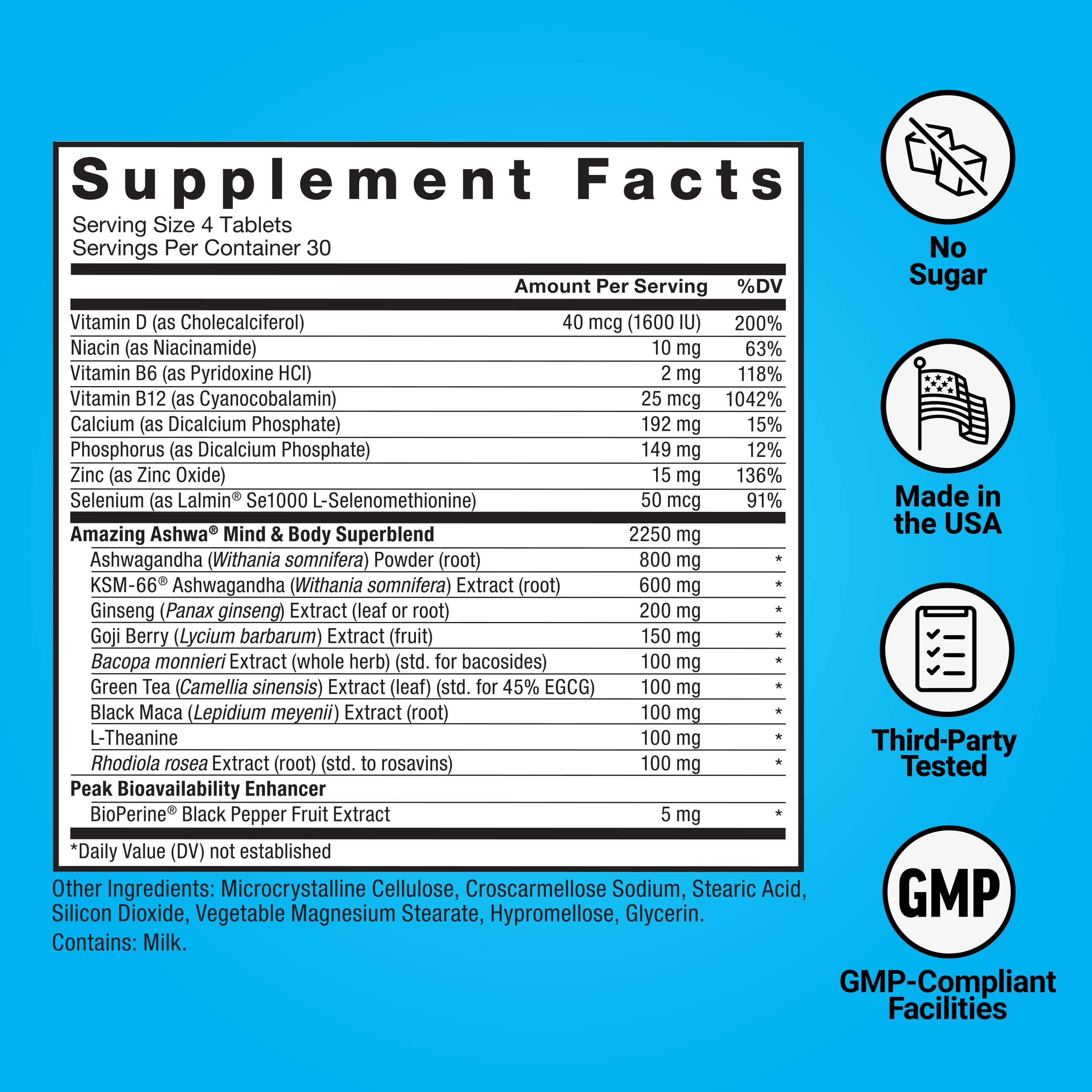 Force Factor Amazing Ashwa Ashwagandha Supplement showing dosage instructions