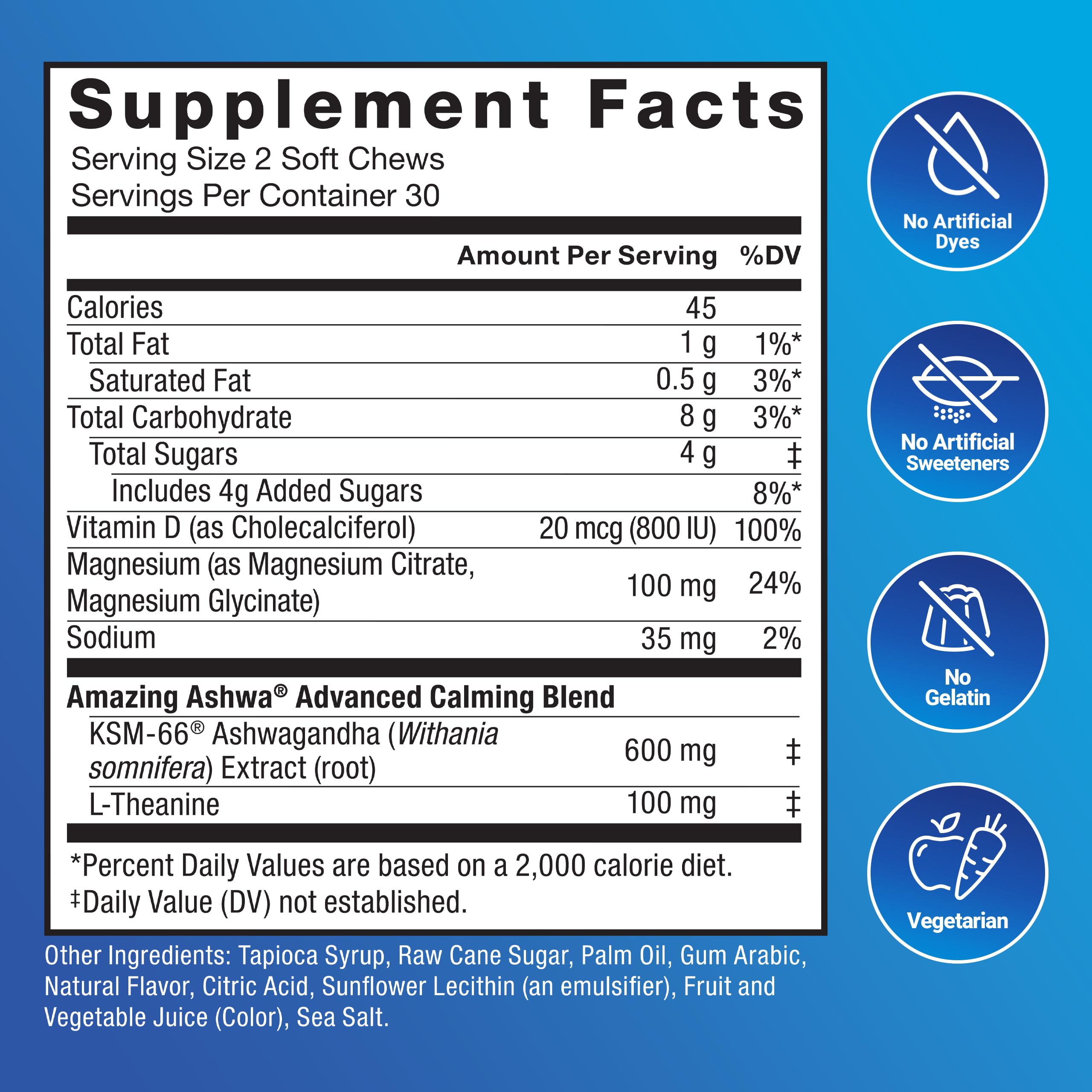 Force Factor Amazing Ashwa Complete Calm Support Soft Chews on a table
