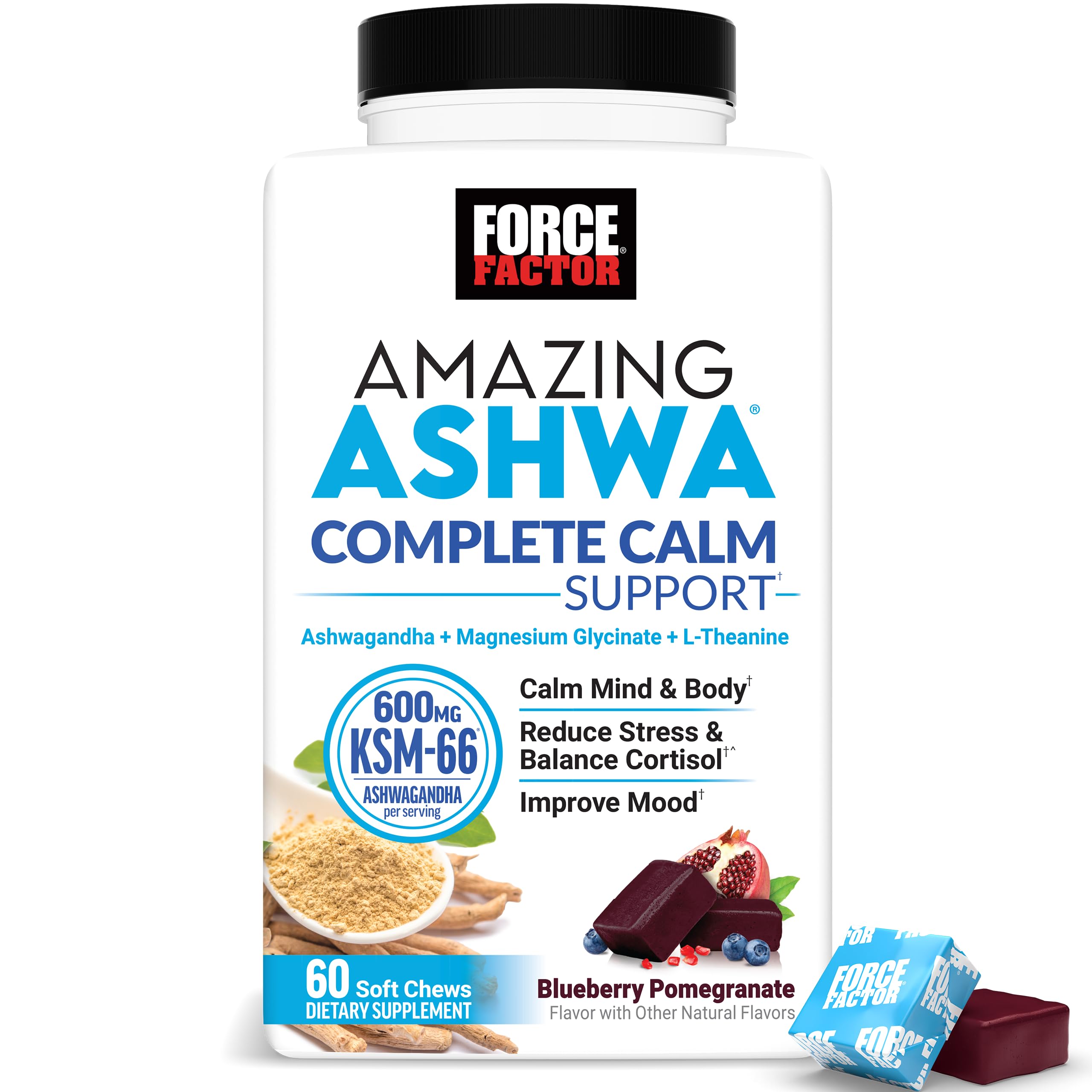 Force Factor Amazing Ashwa Complete Calm Support Soft Chews packaging front view