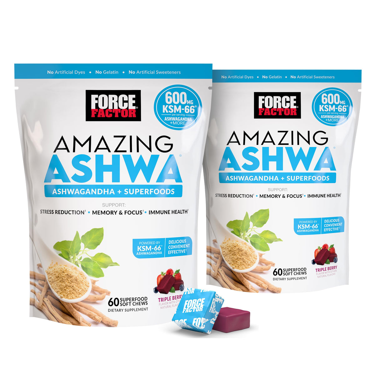Force Factor Amazing Ashwa Soft Chews 680g front view