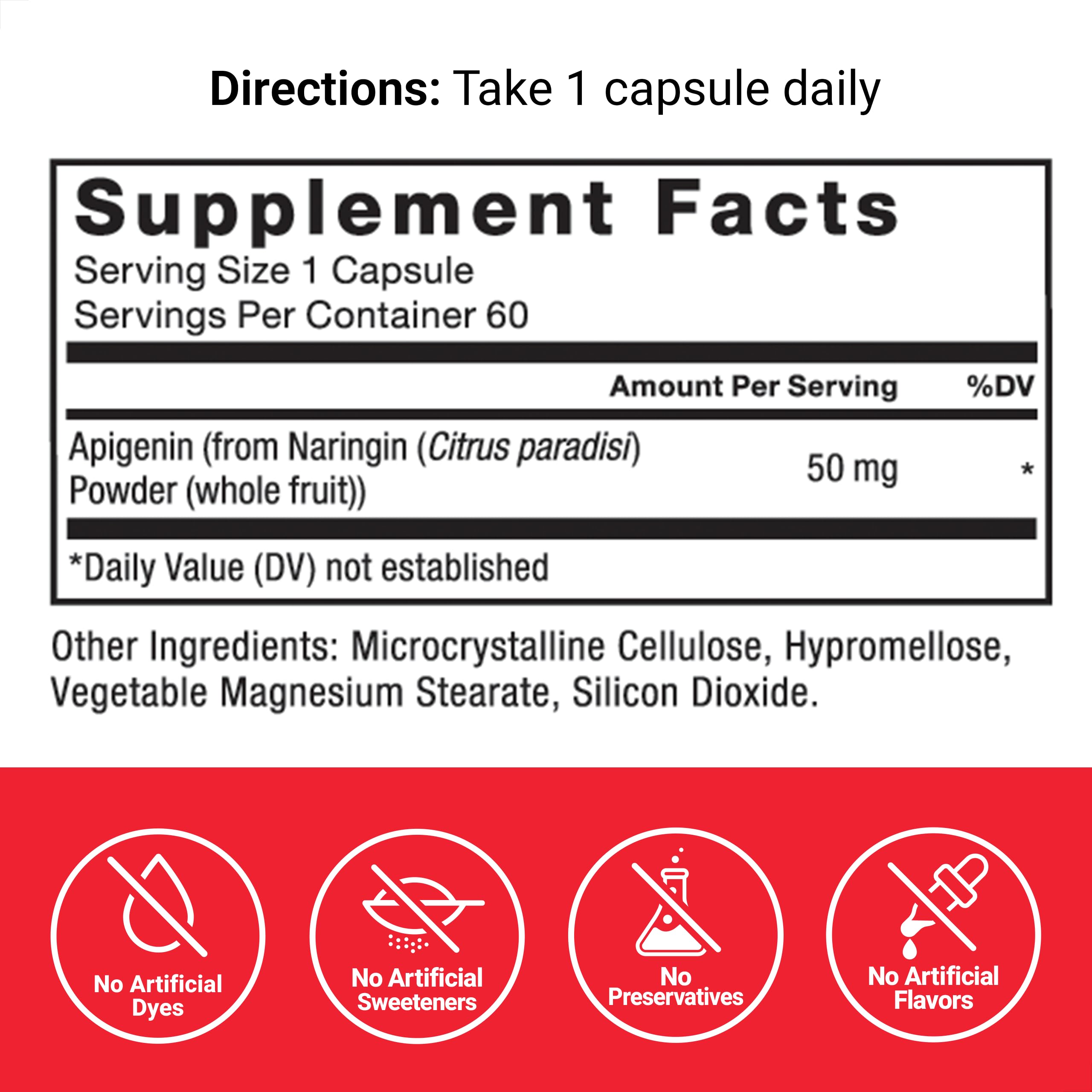 Force Factor Apigenin capsules on a wooden table
