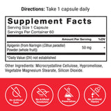 Force Factor Apigenin capsules on a wooden table