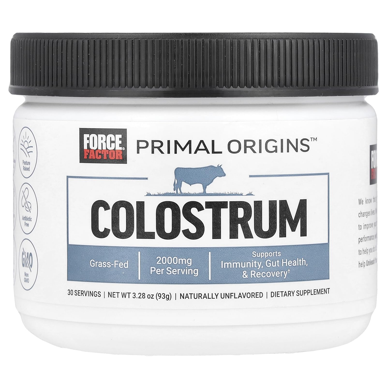 Force Factor Awesome Colostrum Powder 93g mixed in a smoothie