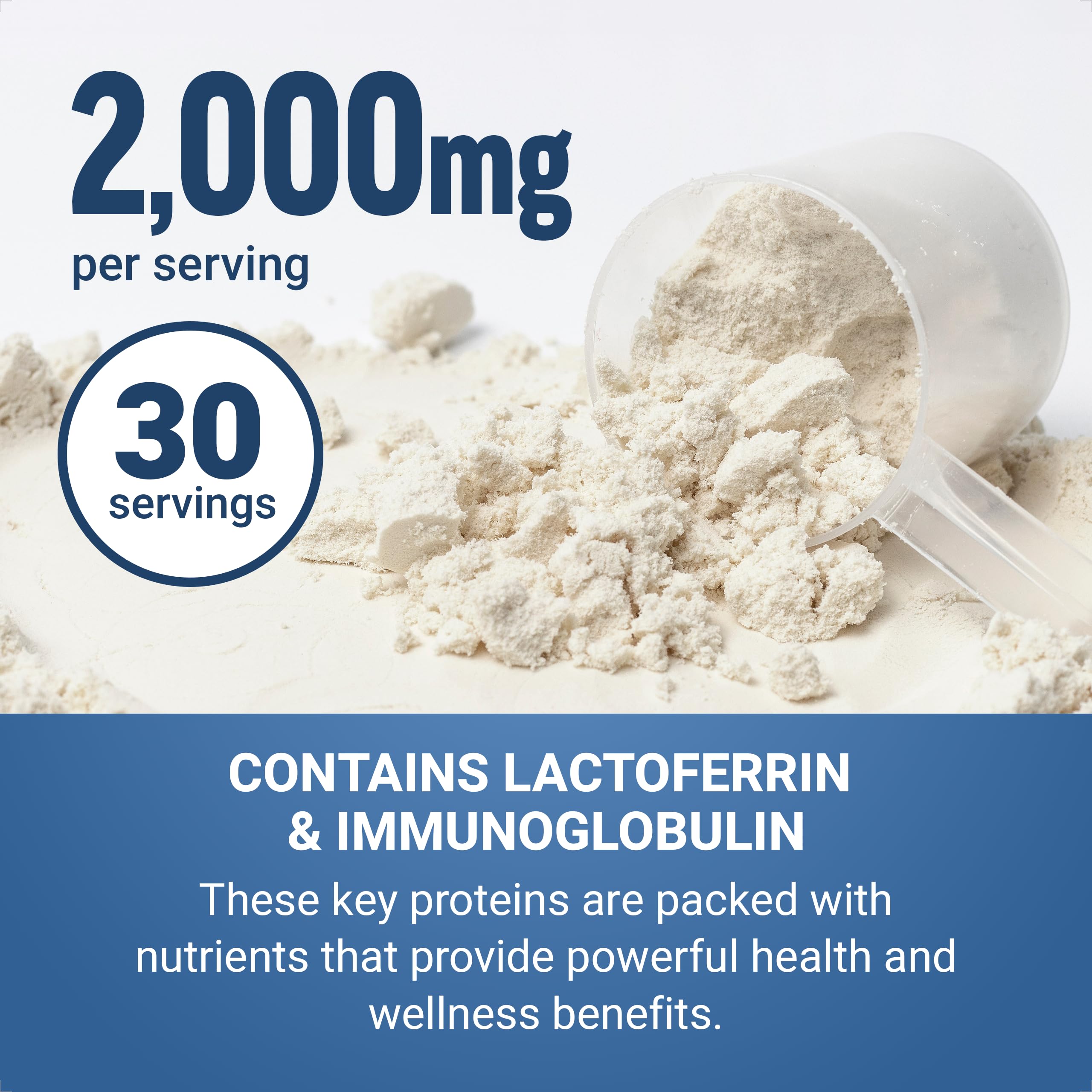Force Factor Awesome Colostrum Powder 93g side view showing scoop
