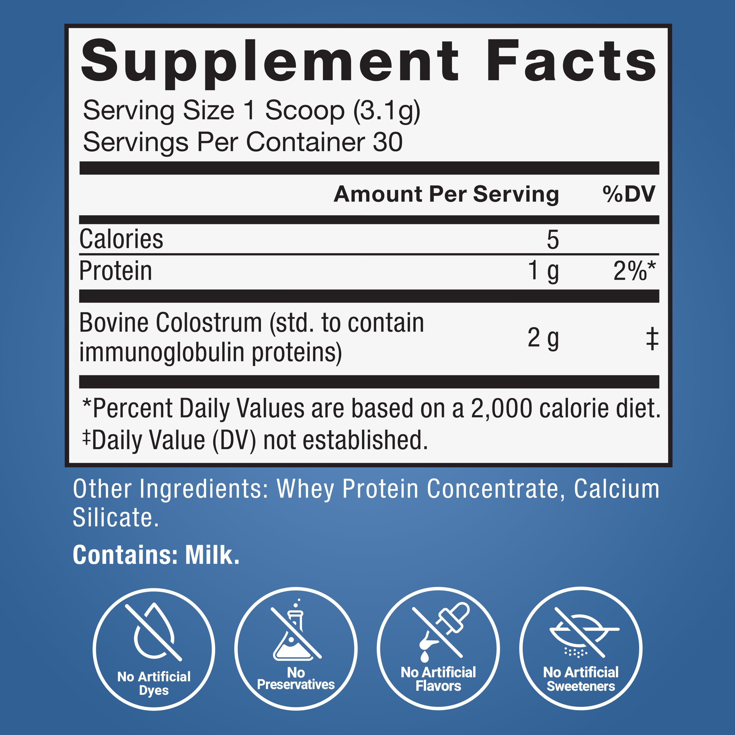 Force Factor Awesome Colostrum Powder 93g with a glass of water