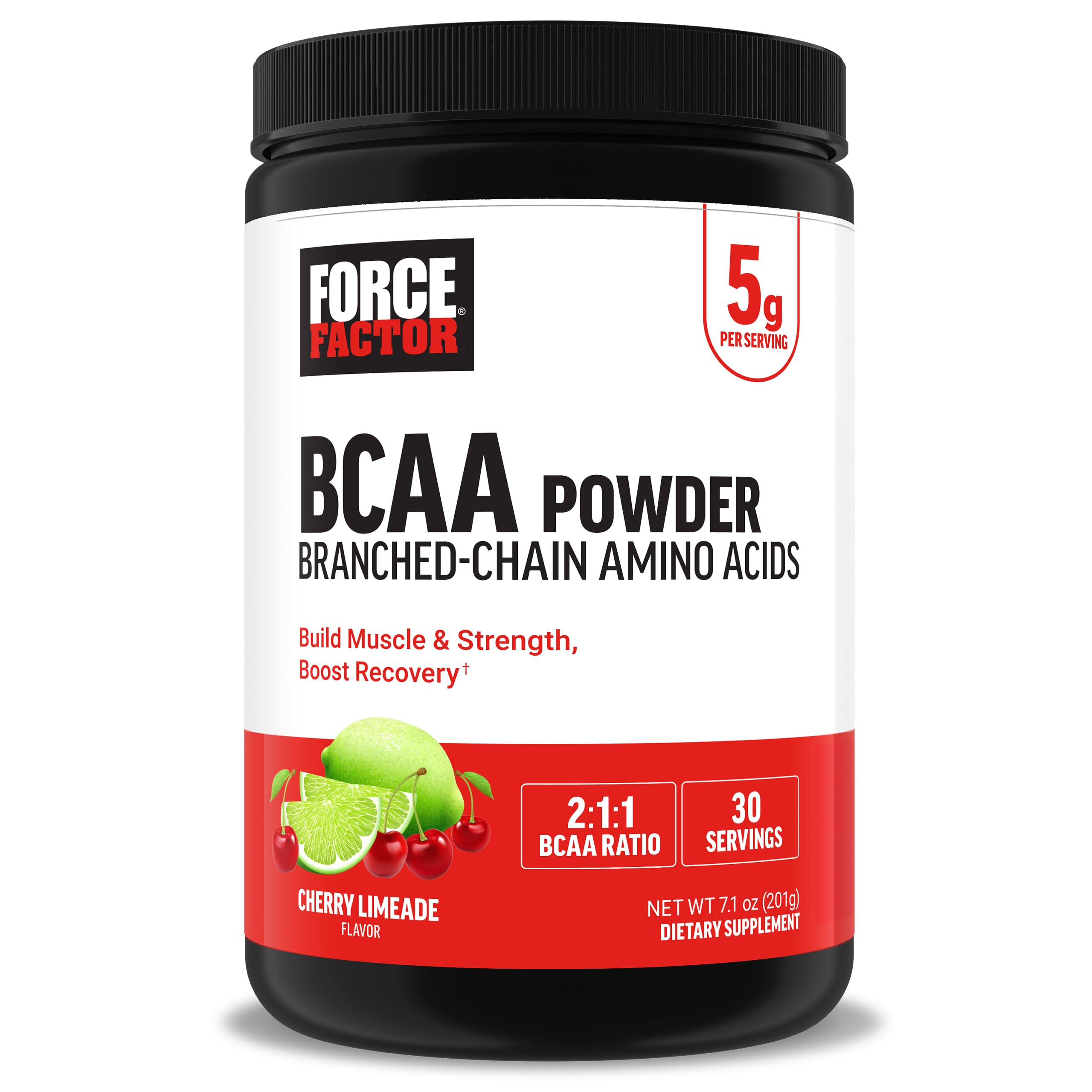Force Factor BCAA Powder 7g front view packaging