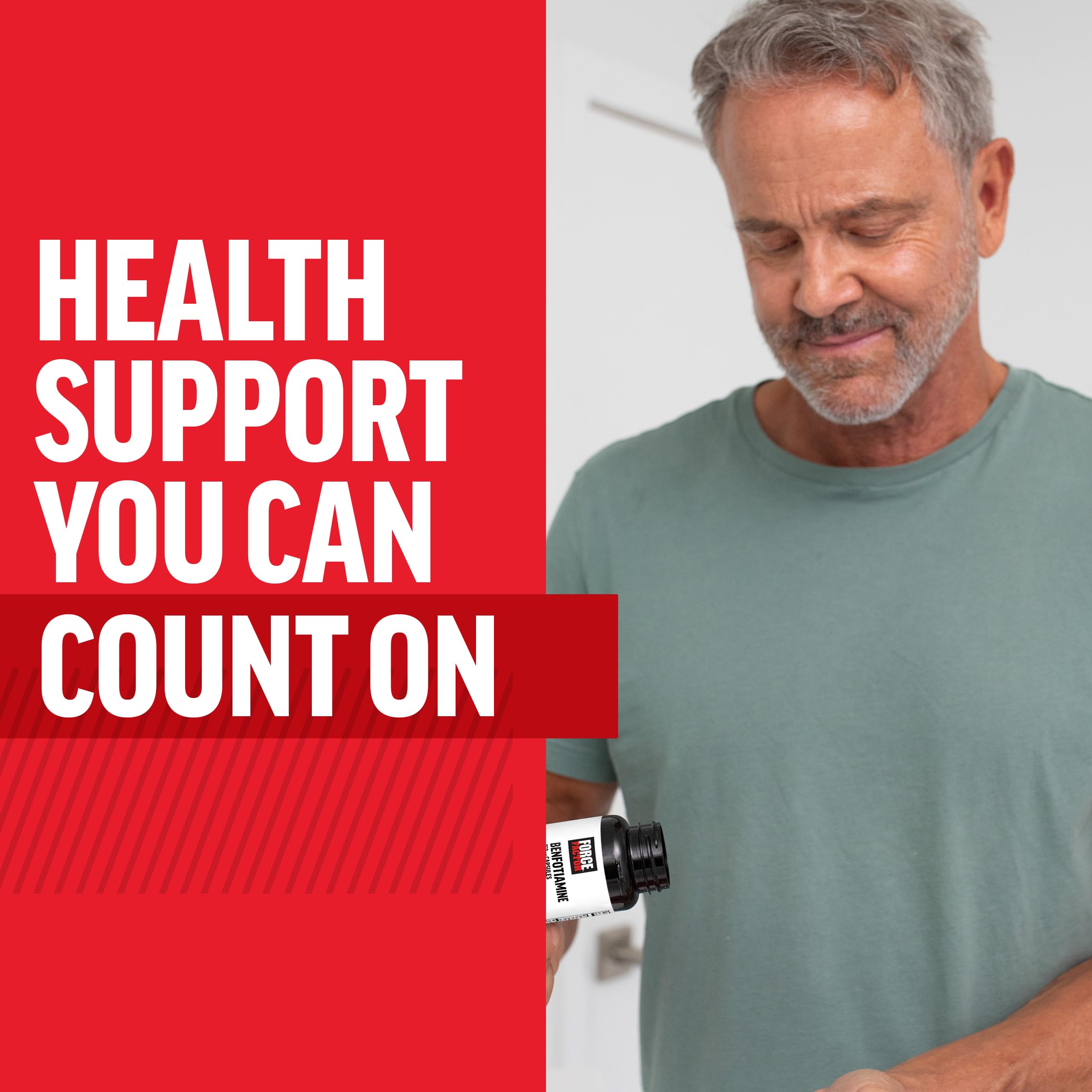 Force Factor Benfotiamine supplement bottle side view