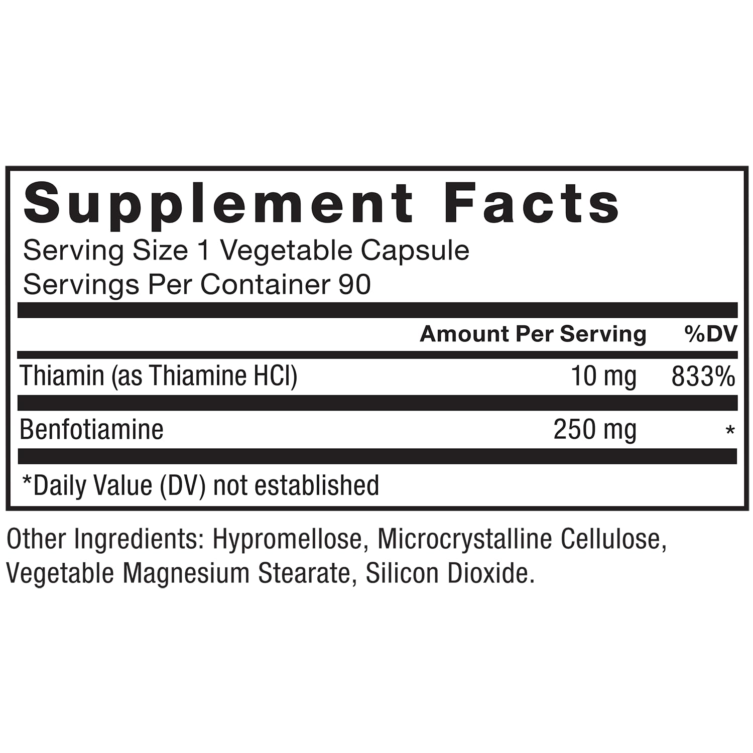 Force Factor Benfotiamine supplement ingredients list