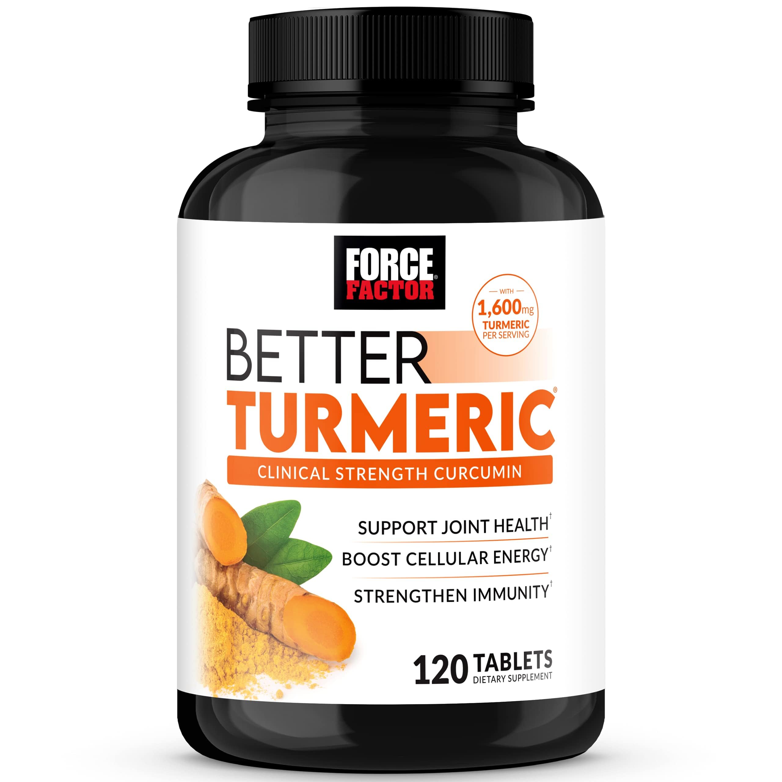Force Factor Better Turmeric 1600mg tablets front view