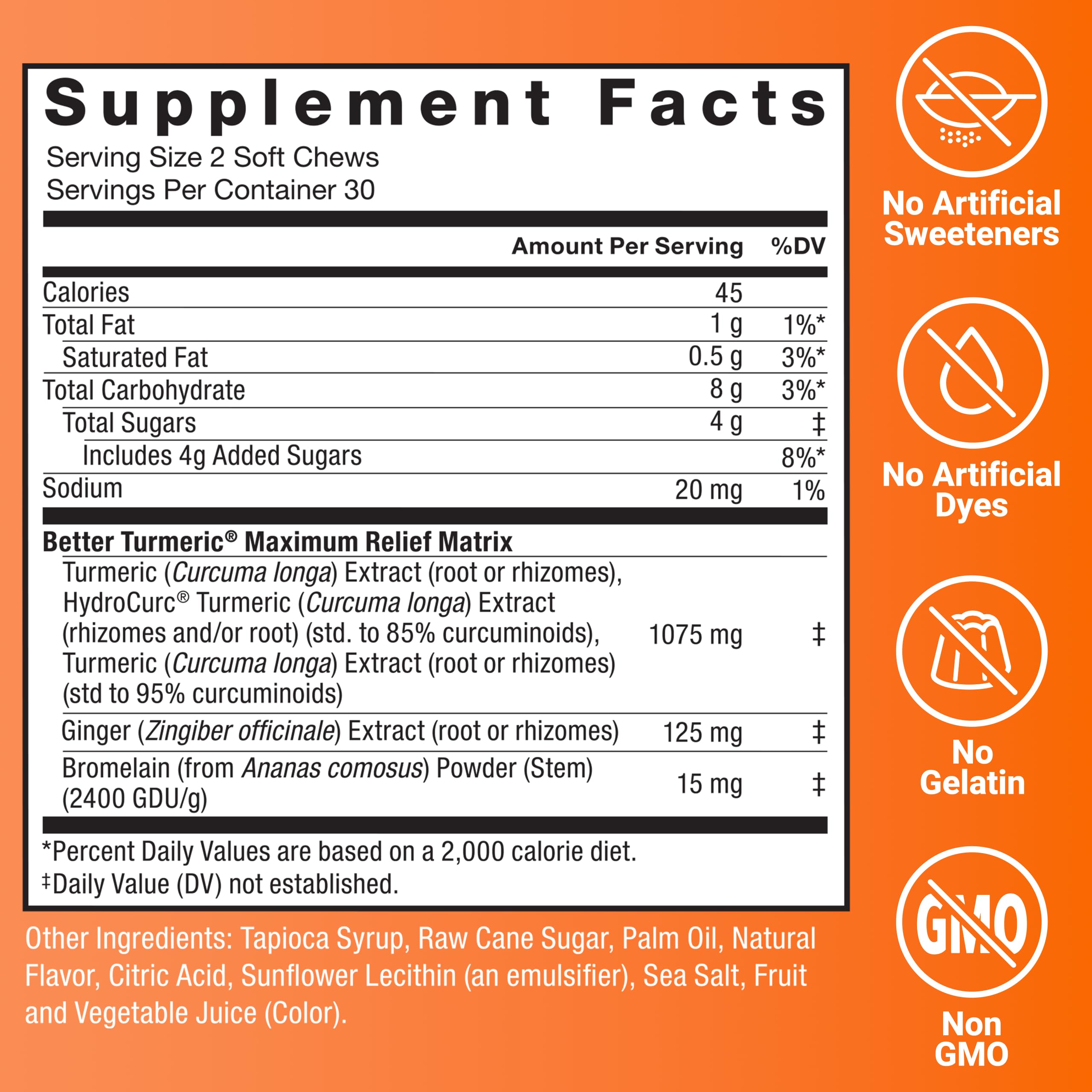 Force Factor Better Turmeric Maximum Joint Support soft chews in a hand