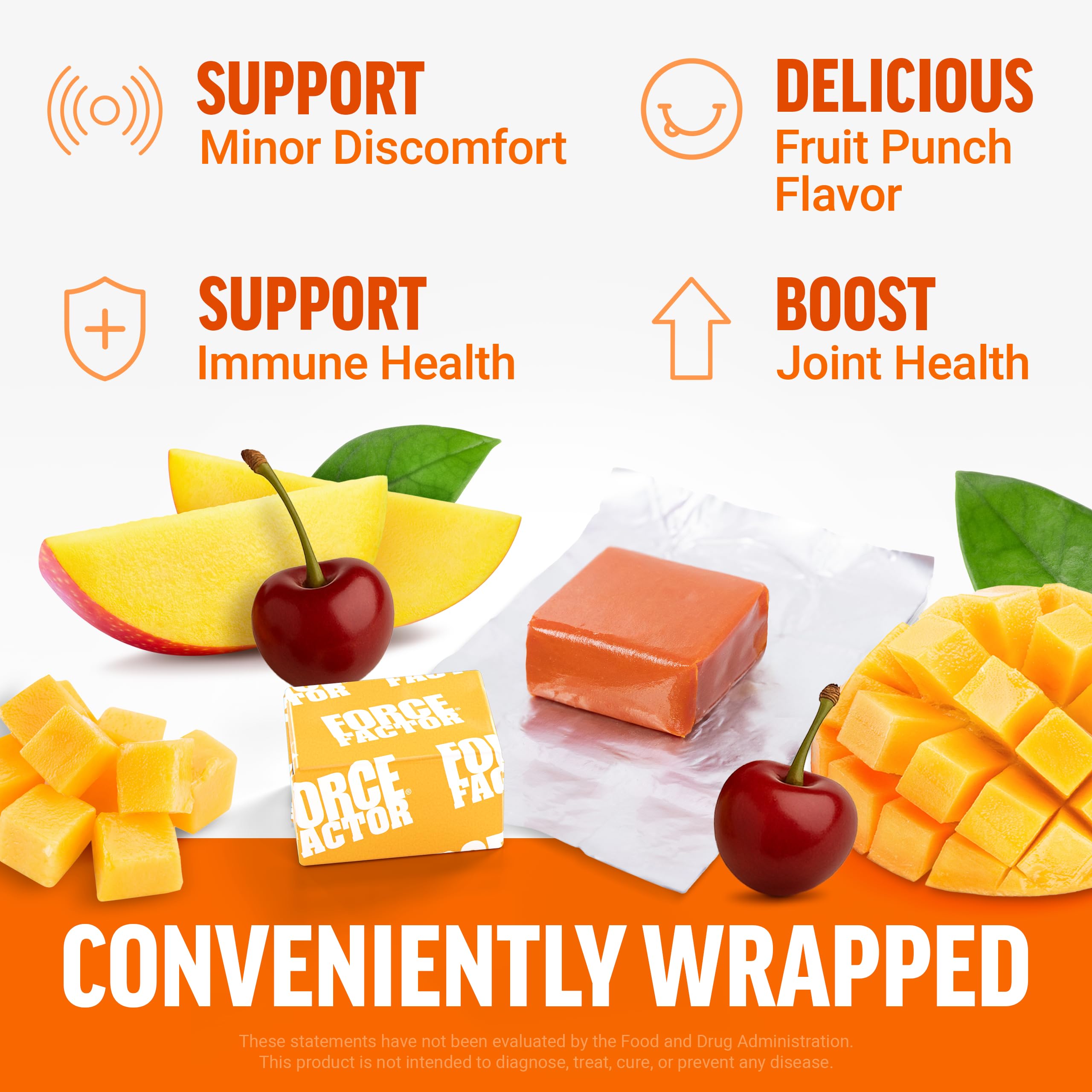 Force Factor Better Turmeric Maximum Joint Support soft chews on a table
