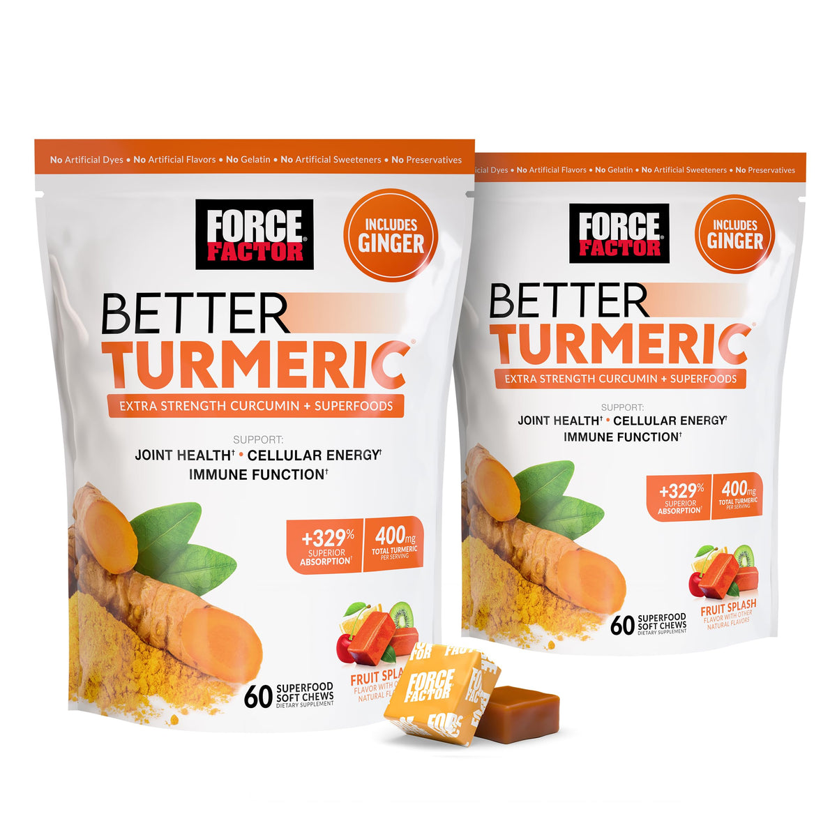 Force Factor Better Turmeric Soft Chews 680g front view