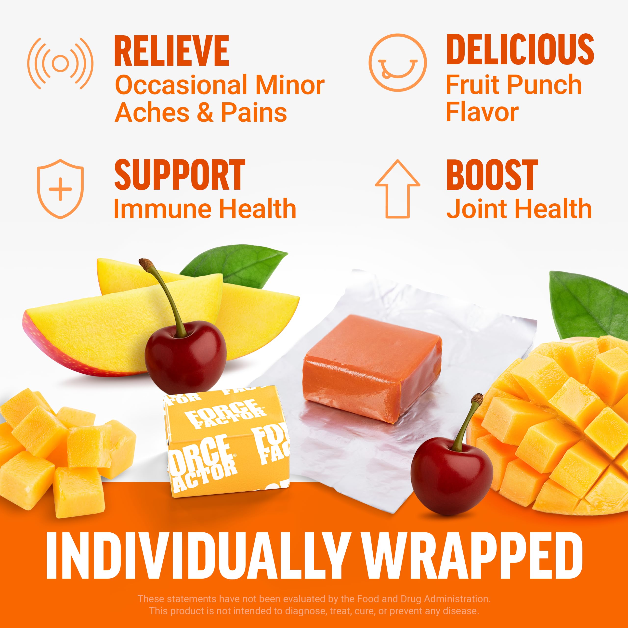 Force Factor Better Turmeric soft chews on a wooden table