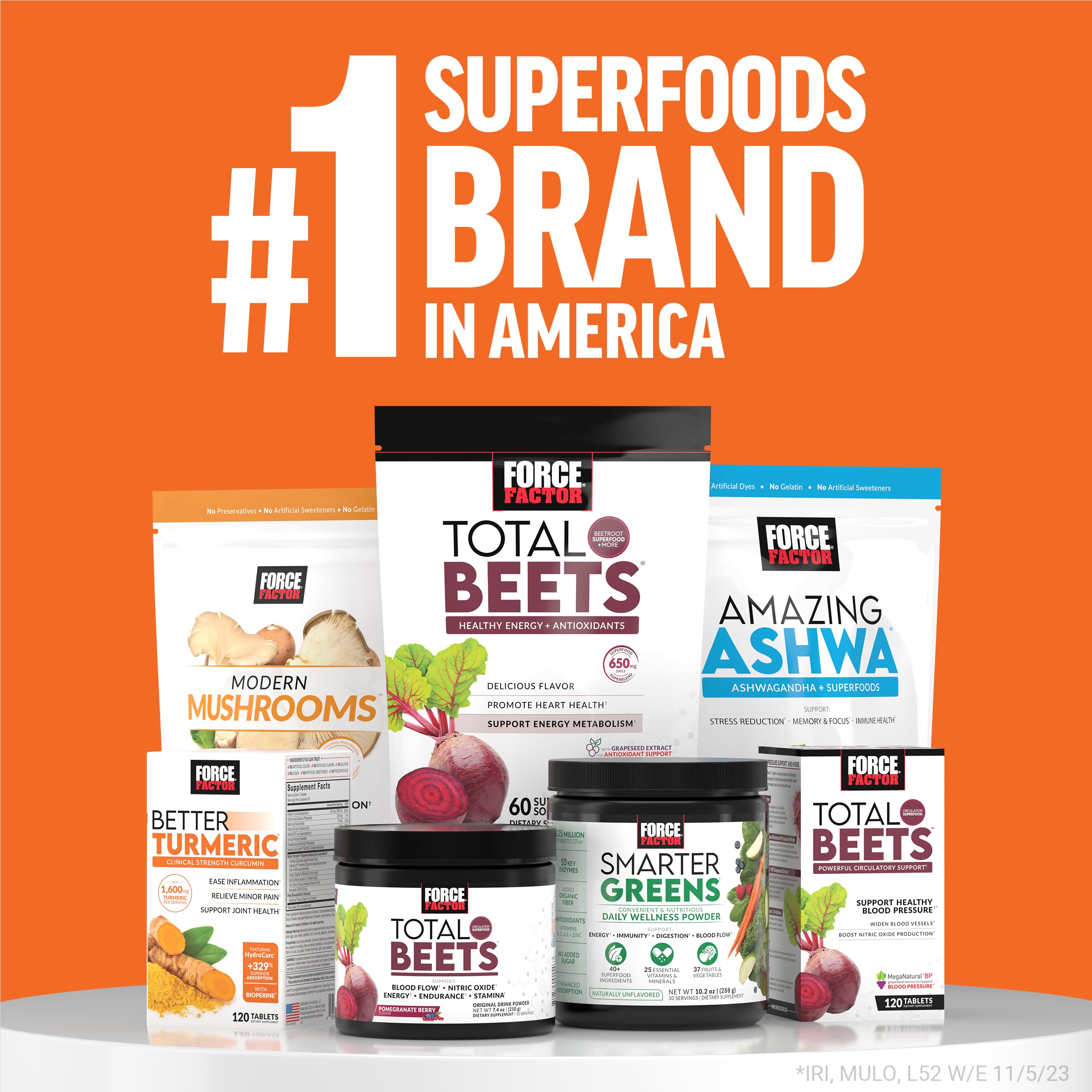 Force Factor Better Turmeric supplement lifestyle scene with healthy foods