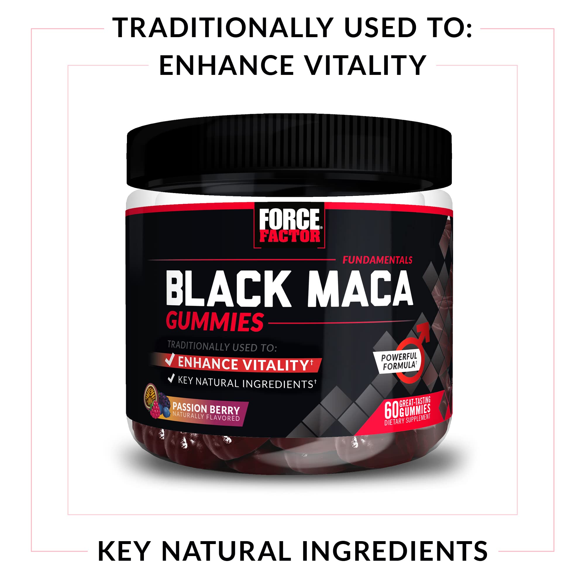 Force Factor Black Maca Gummies close-up of gummies