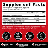 Force Factor Black Maca supplement bottle back view